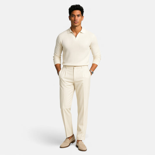 The Gentleman's Brand | Men's Striped Long Sleeve Polo Shirt