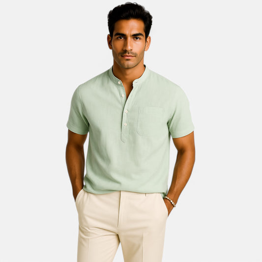 The Gentleman's Brand | Men's Cotton Linen Beach Short Sleeve Shirts