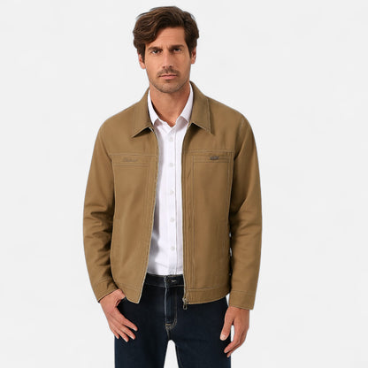 The Gentleman’s Brand | Fairford Harrington Jacket – Men’s Lightweight Cotton Zip Jacket with Point Collar