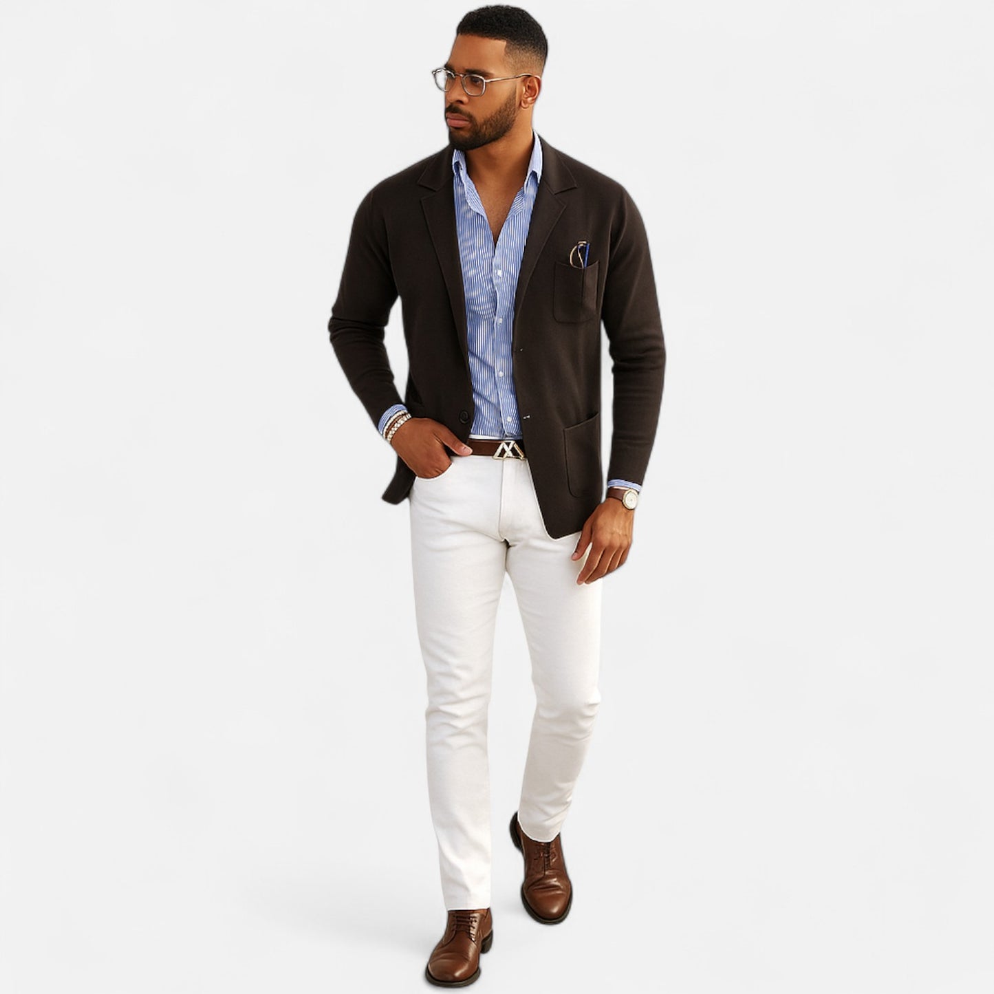 The Gentleman’s Brand | Men’s Elegant Blazer – Premium Knit Smart Jacket in a Tailored Fit