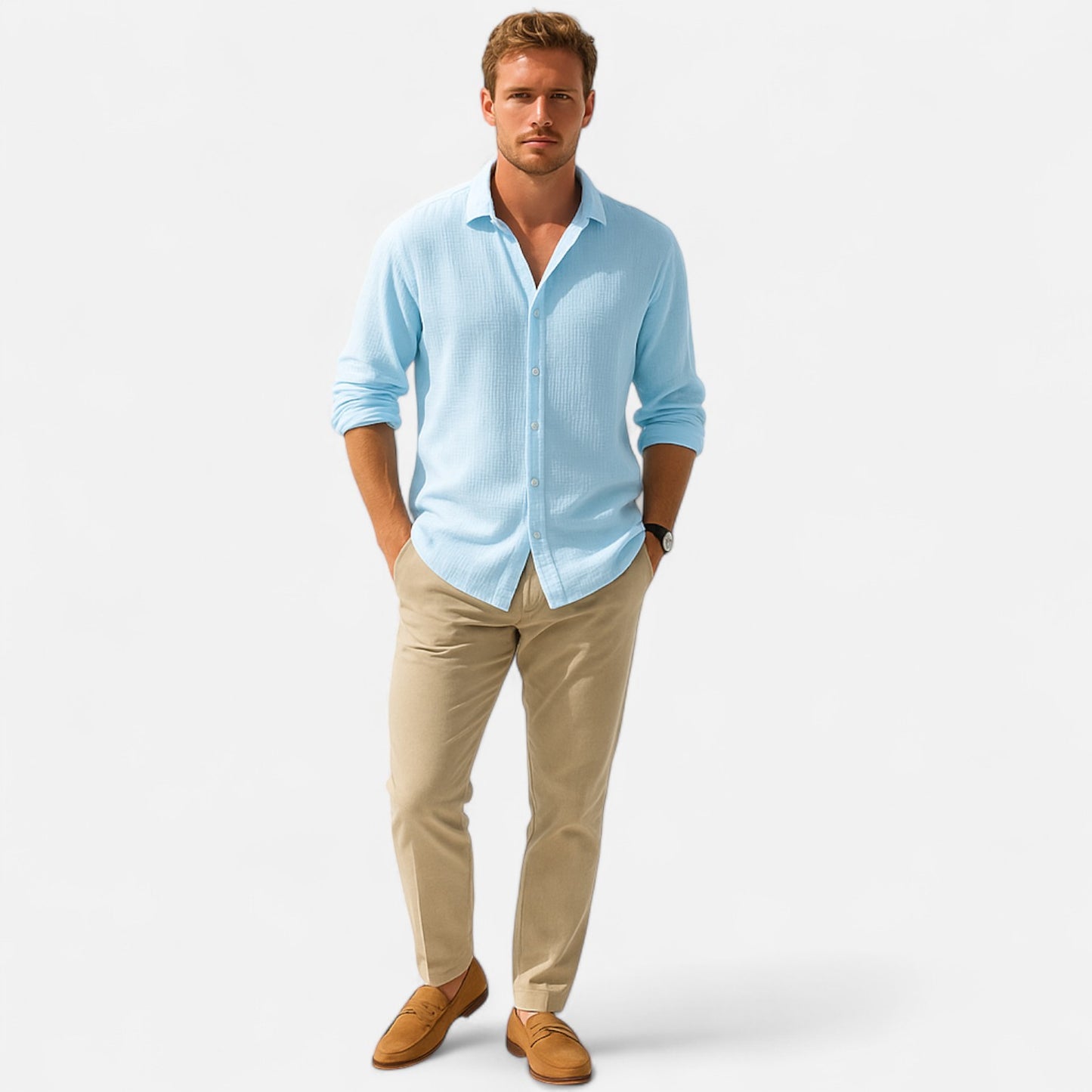 The Gentleman’s Brand | Button-Up Shirt – Men’s Long Sleeve Smart Cotton Shirt for Formal or Casual Office Wear
