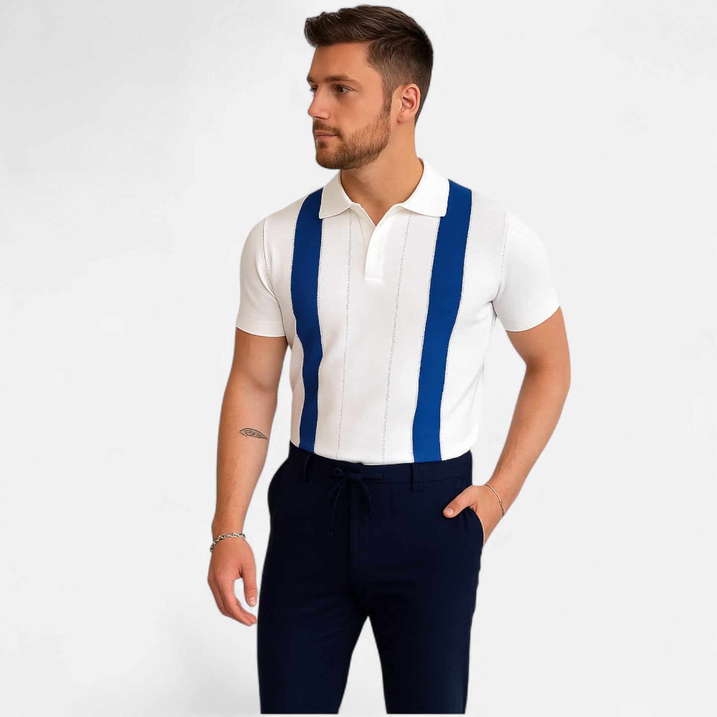 The Gentleman’s Brand | The Florence Stripe Polo – Italian Linework, Relaxed Sophistication