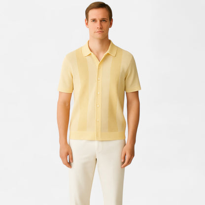The Gentleman’s Brand | Vintage Yellow Knit Polo Shirt – Retro Warmth, Modern Refinement
