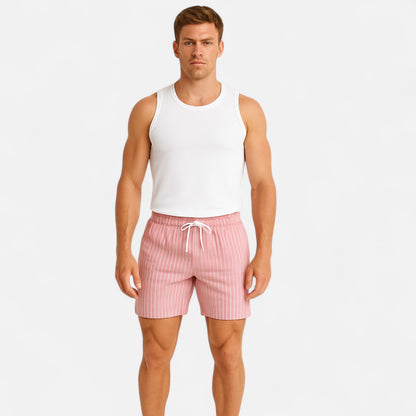 The Gentleman’s Brand | The Charles Striped Summer Shorts – Tailored Lightness, Riviera Linework