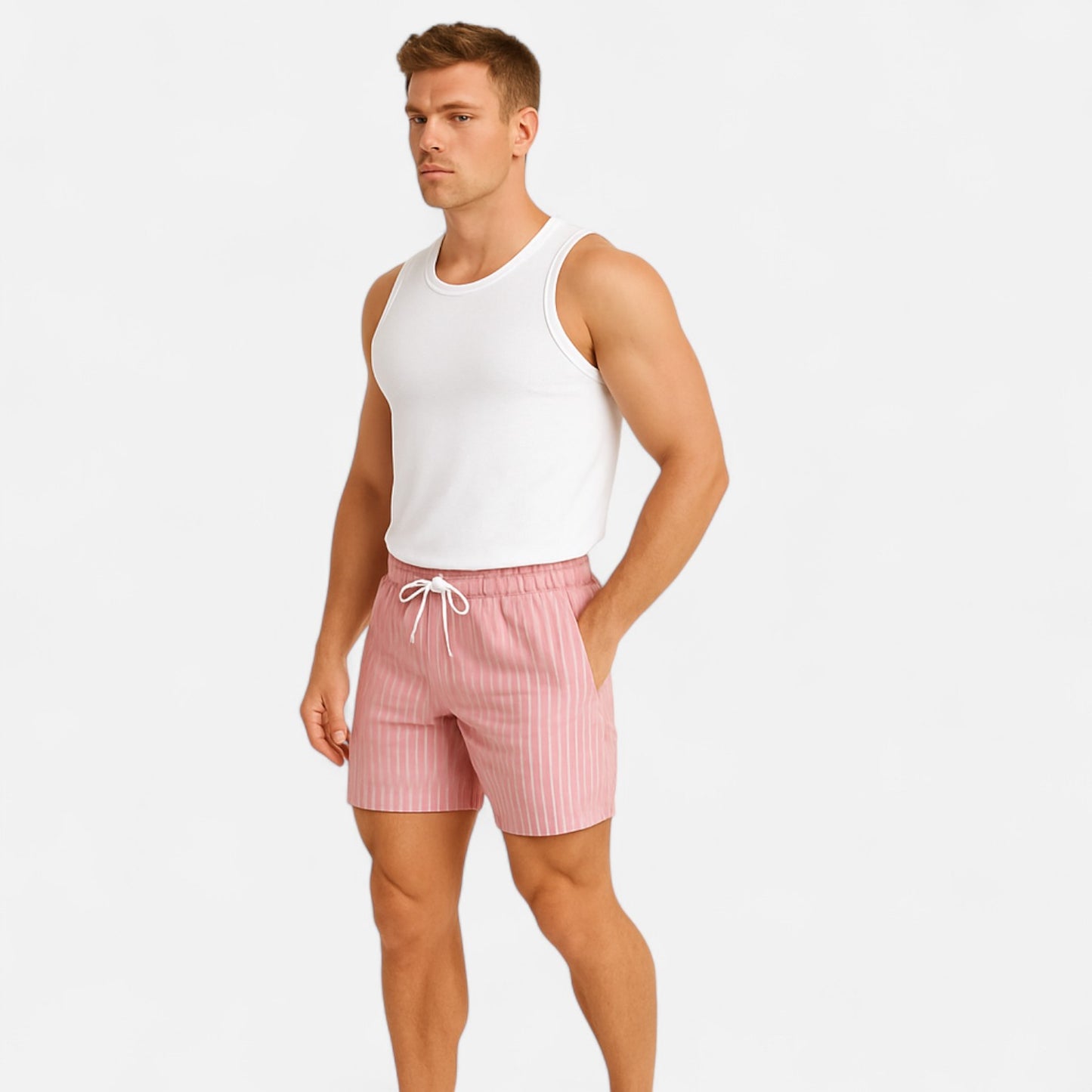 The Gentleman’s Brand | The Charles Striped Summer Shorts – Tailored Lightness, Riviera Linework