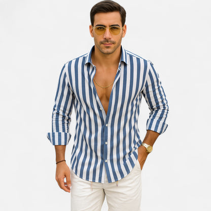 The Gentleman’s Brand | The Vittorio Striped Summer Shirt – Italian Linework, Air-Light Refinement