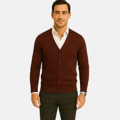 The Gentleman’s Brand | Strictly Cardigan – V-Neck Button-Up Knitwear for Men’s Casual Layering