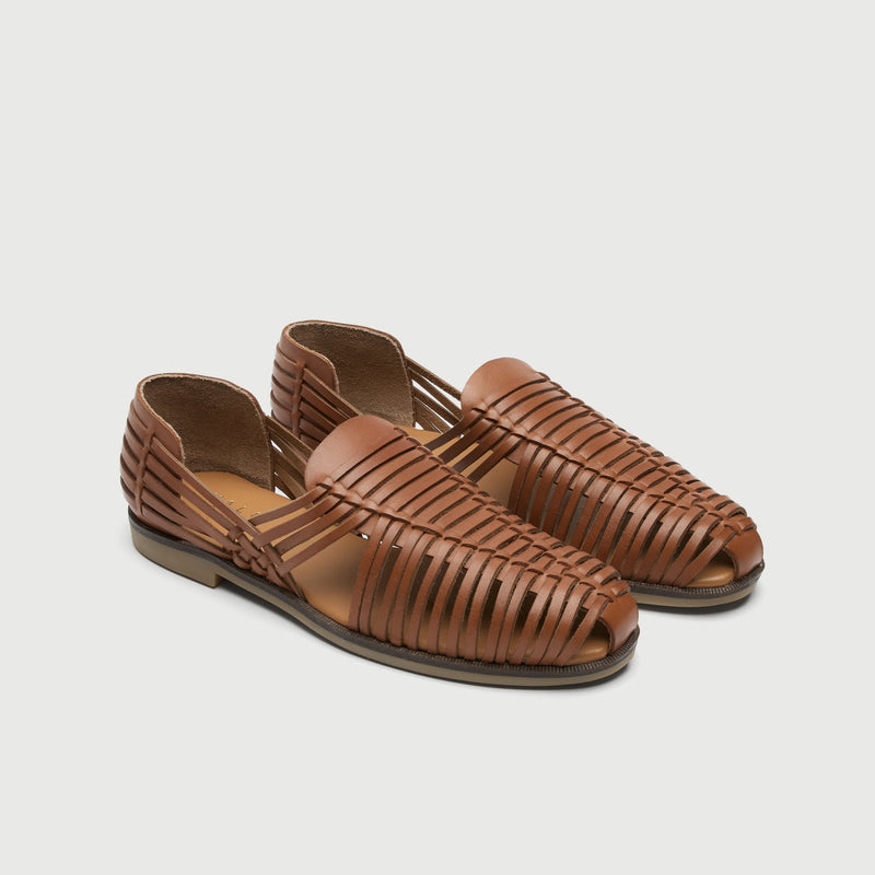 Tan Woven Leather Slip On