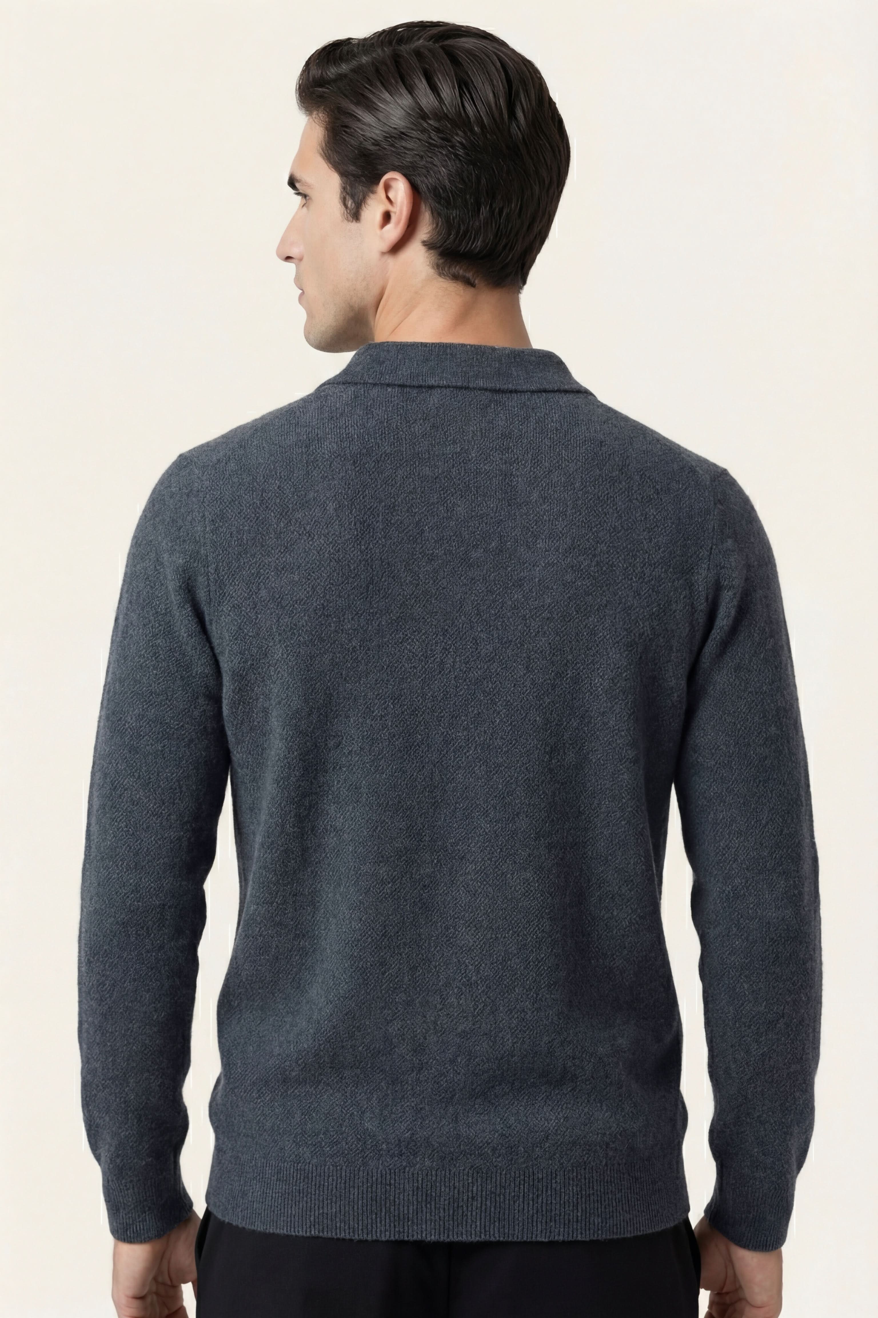 Ario Long Sleeve Polo Grey