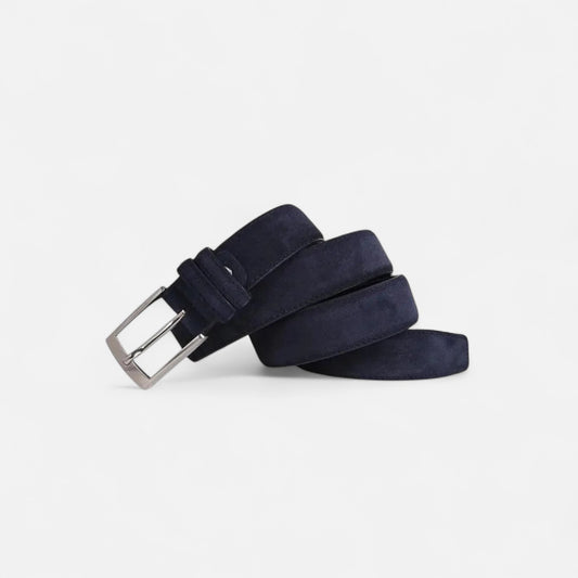 The Gentleman’s Brand | Navy Blue Suede Belt – Men’s Leather Accessory for Casual & Formal Wear