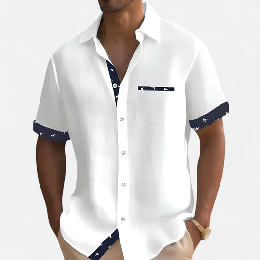 The Gentleman’s Brand | Men’s Summer Shirt – Short Sleeve Lightweight Casual with Open Collar
