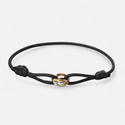 The Gentleman’s Brand | Phoenix Gold Trinity Cord Bracelet – Adjustable Minimalist Jewellery