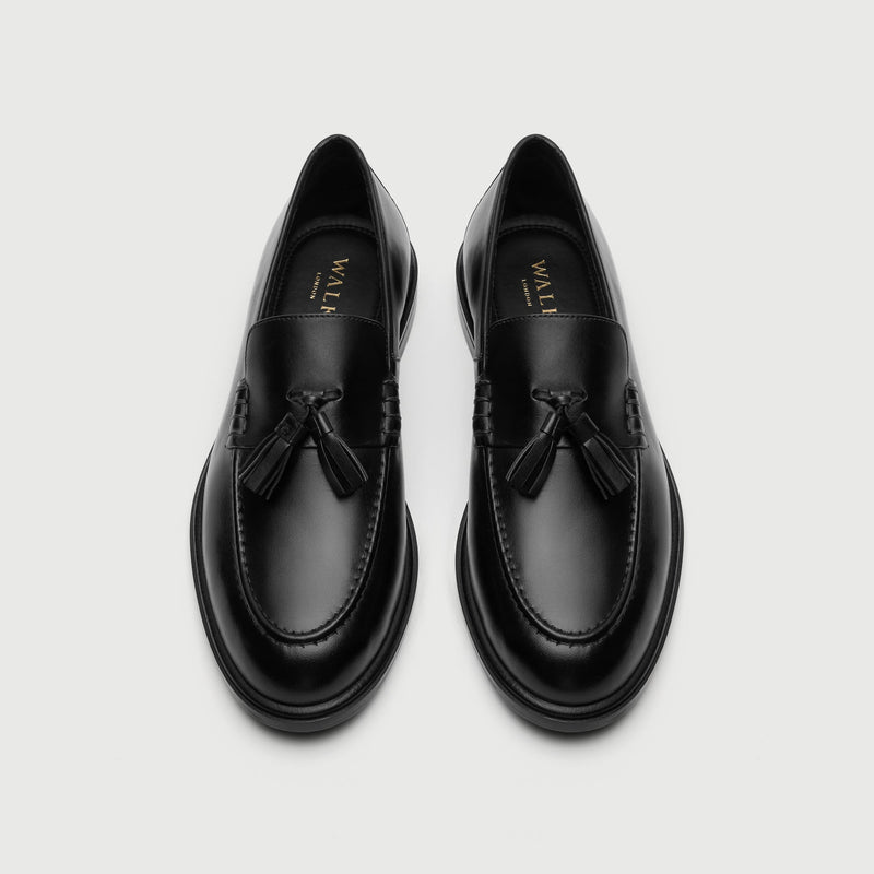 Black Leather Tassel Loafer