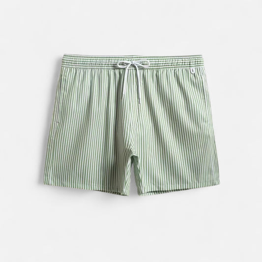The Gentleman’s Brand | Striped Drawstring Swim Trunks – Men’s Quick‑Dry Polyester Blend Holiday Beachwear Co‑ord