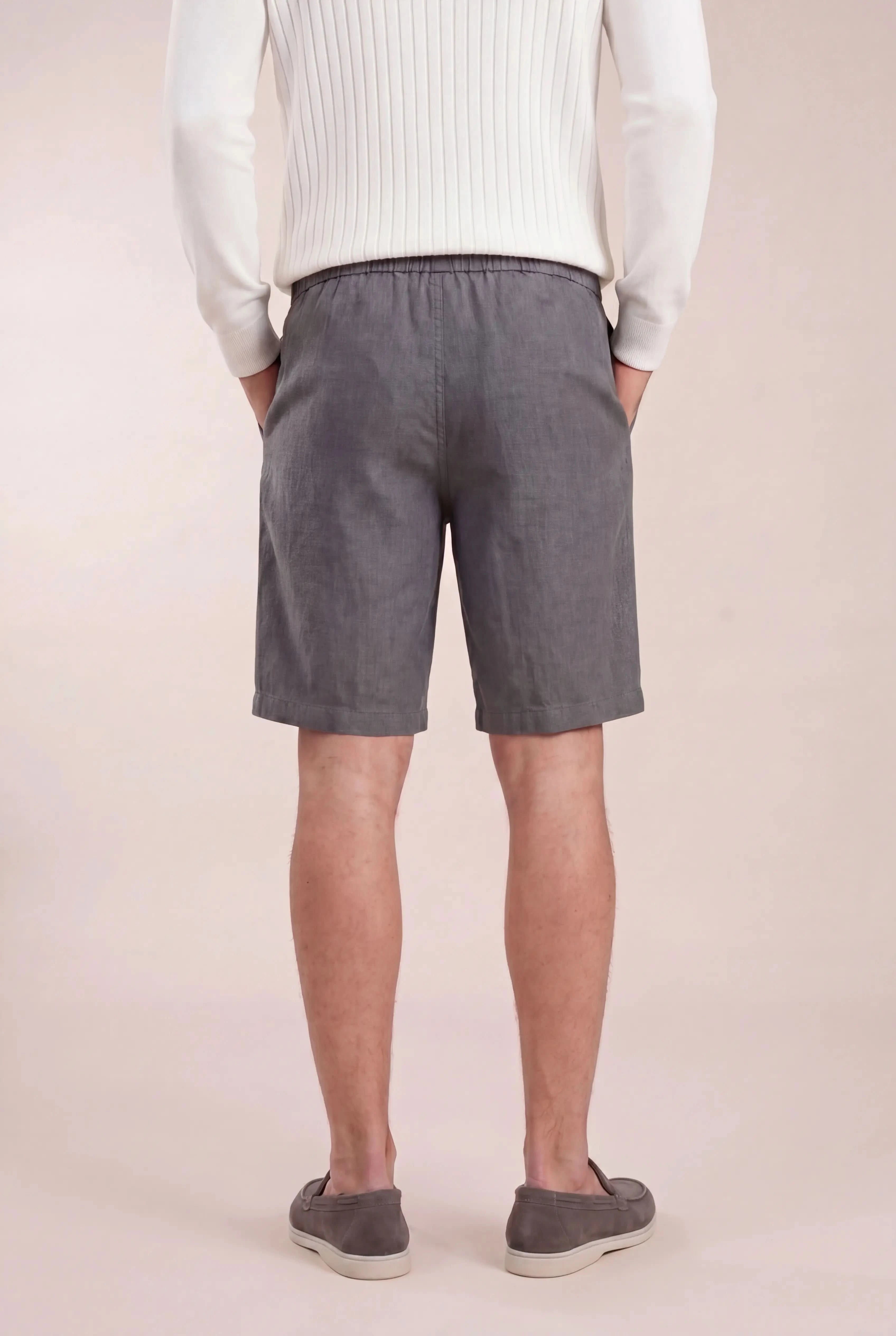 Lecce Linen Shorts Grey