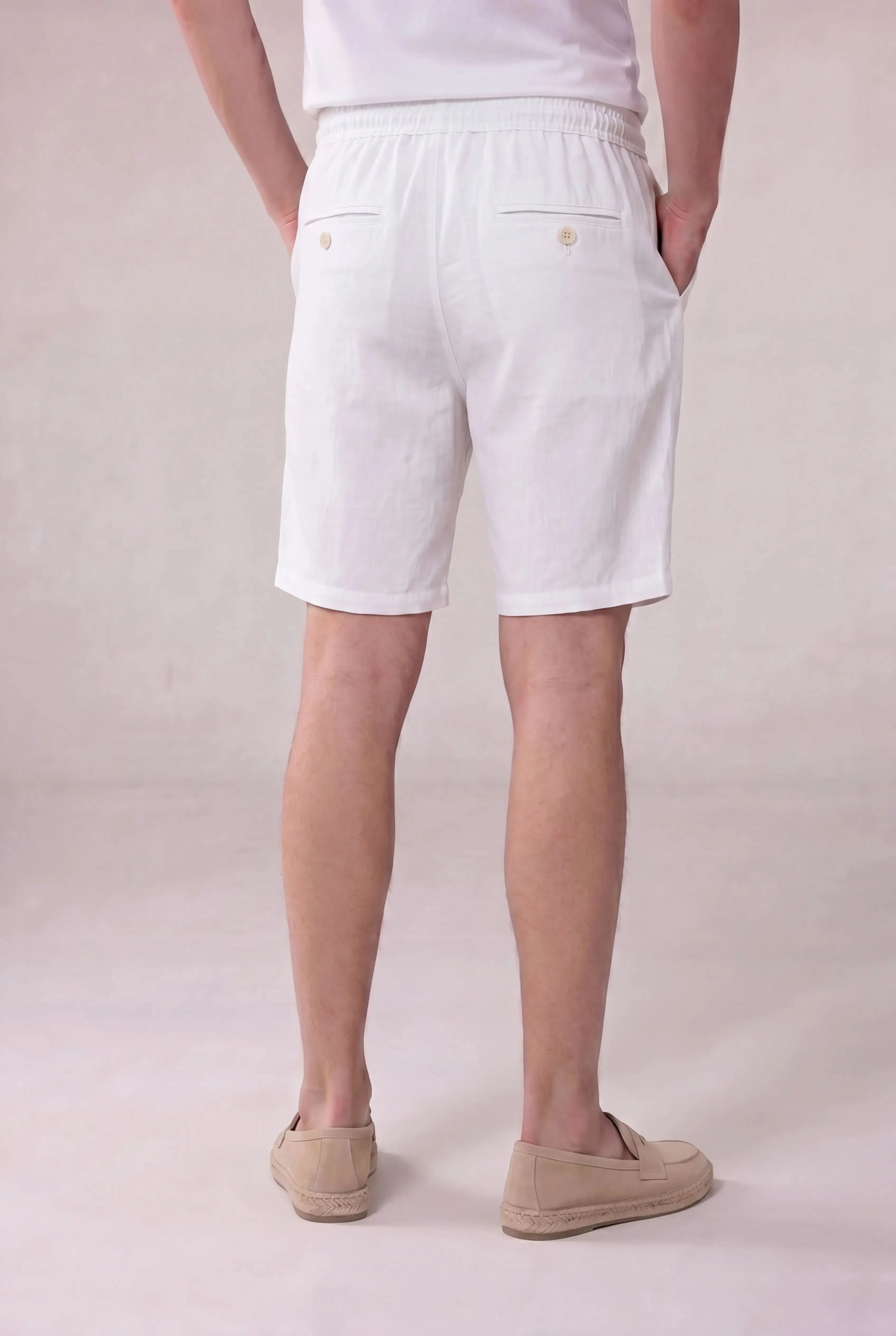 Rosvaro Linen Shorts White