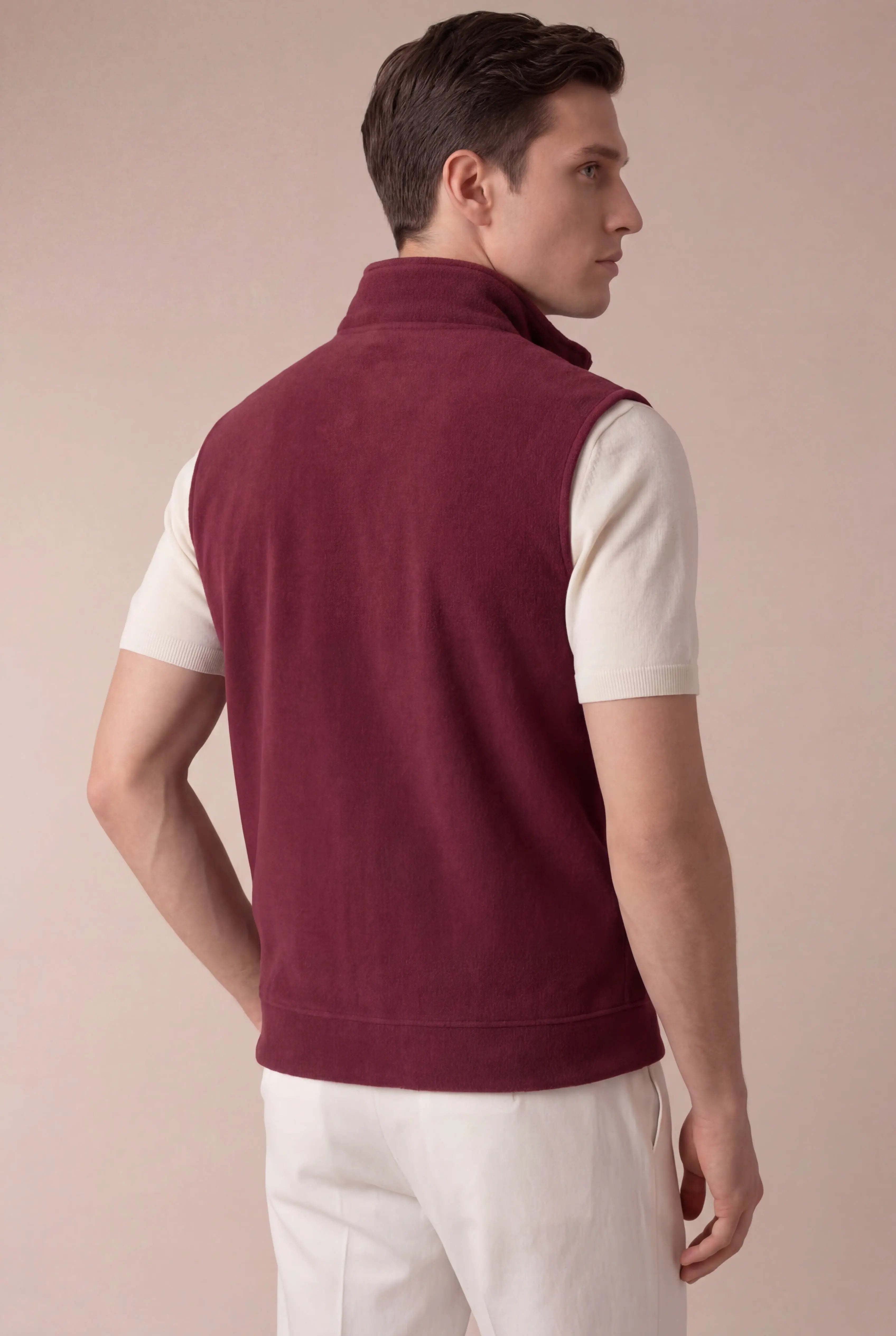 Corvaro Fleece Vest Burgundy