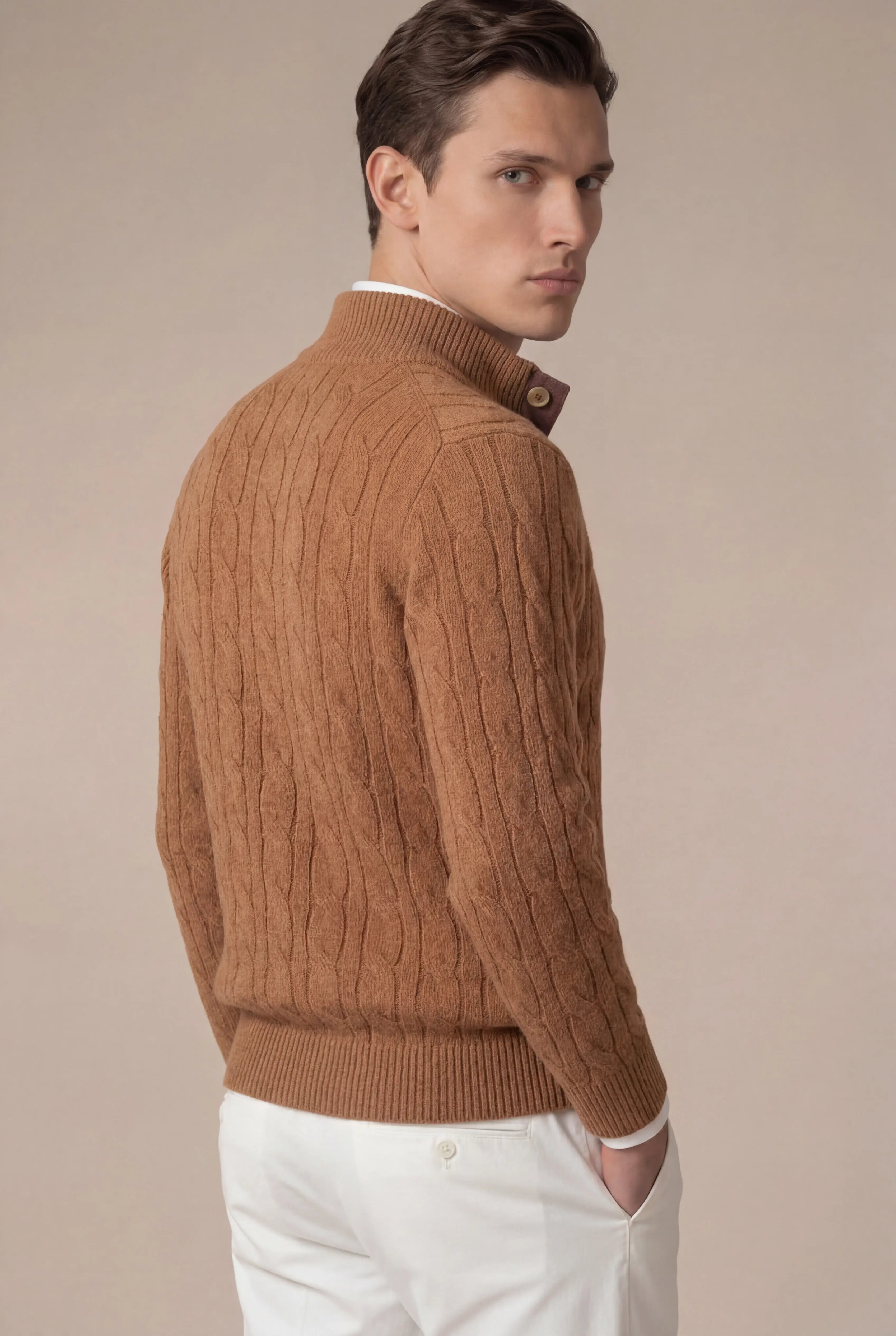 Corvino Cable Knit Sweater Brown