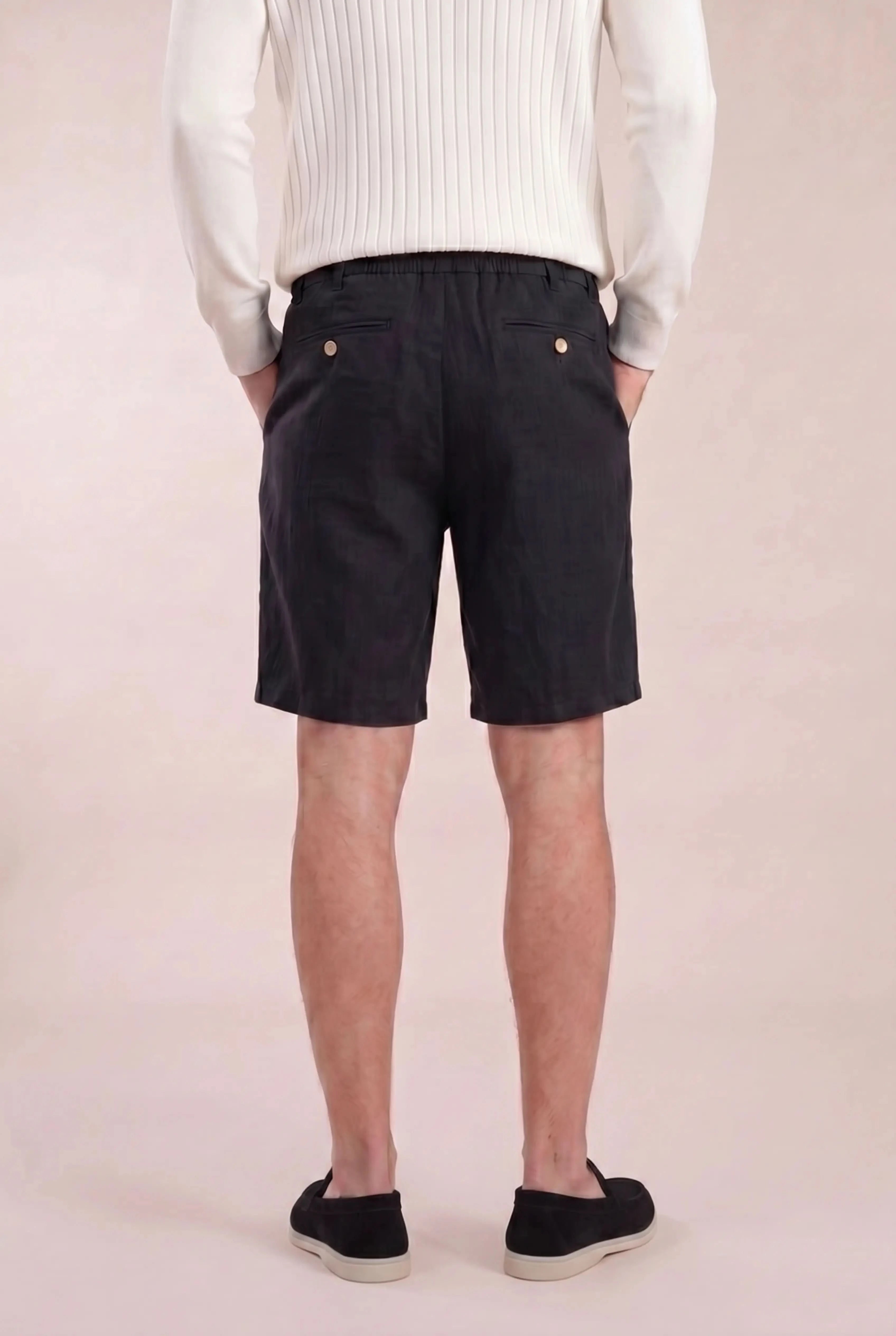 Rosvaro Linen Shorts Black