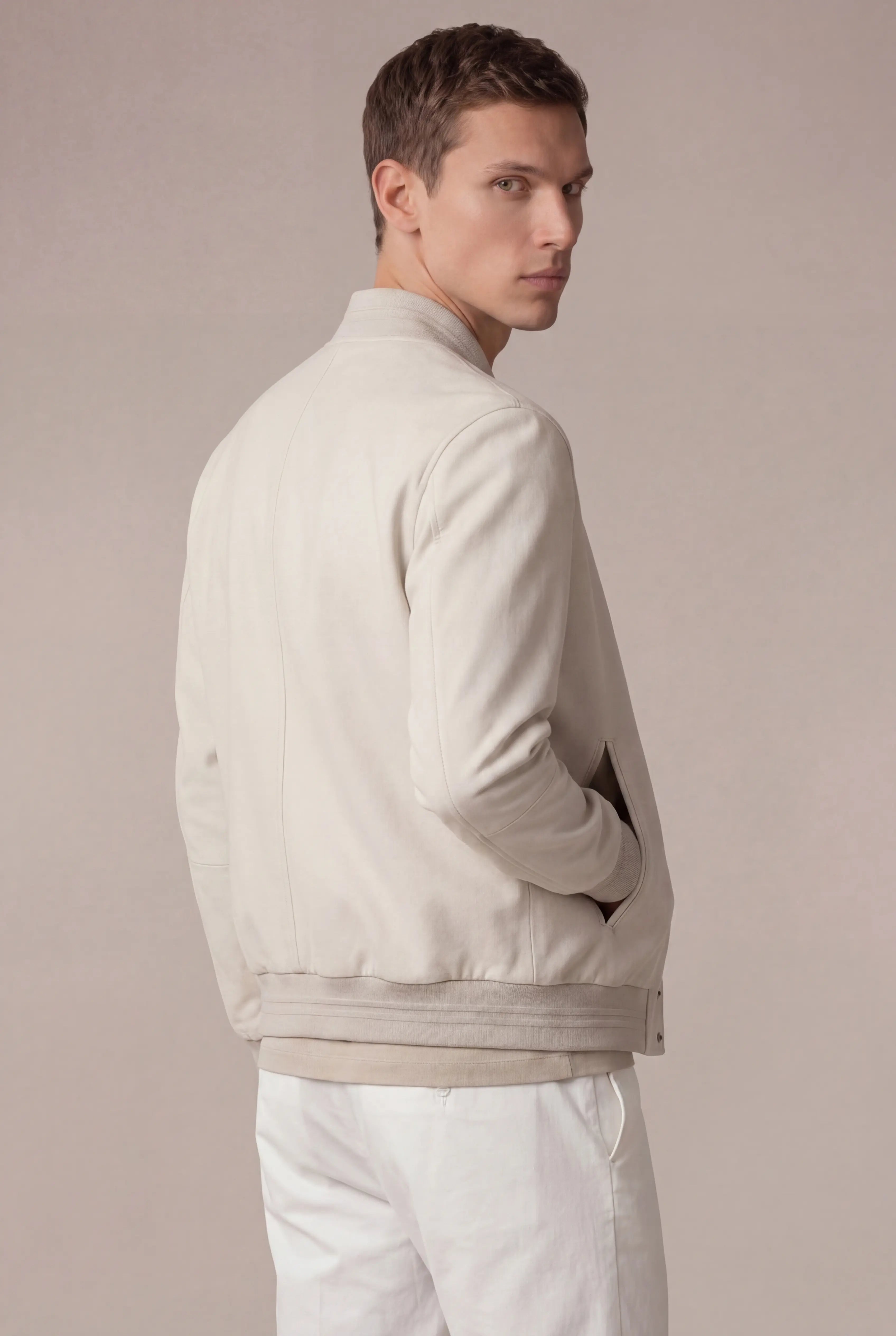 Grendino Suède Bomber Jacket Ivory