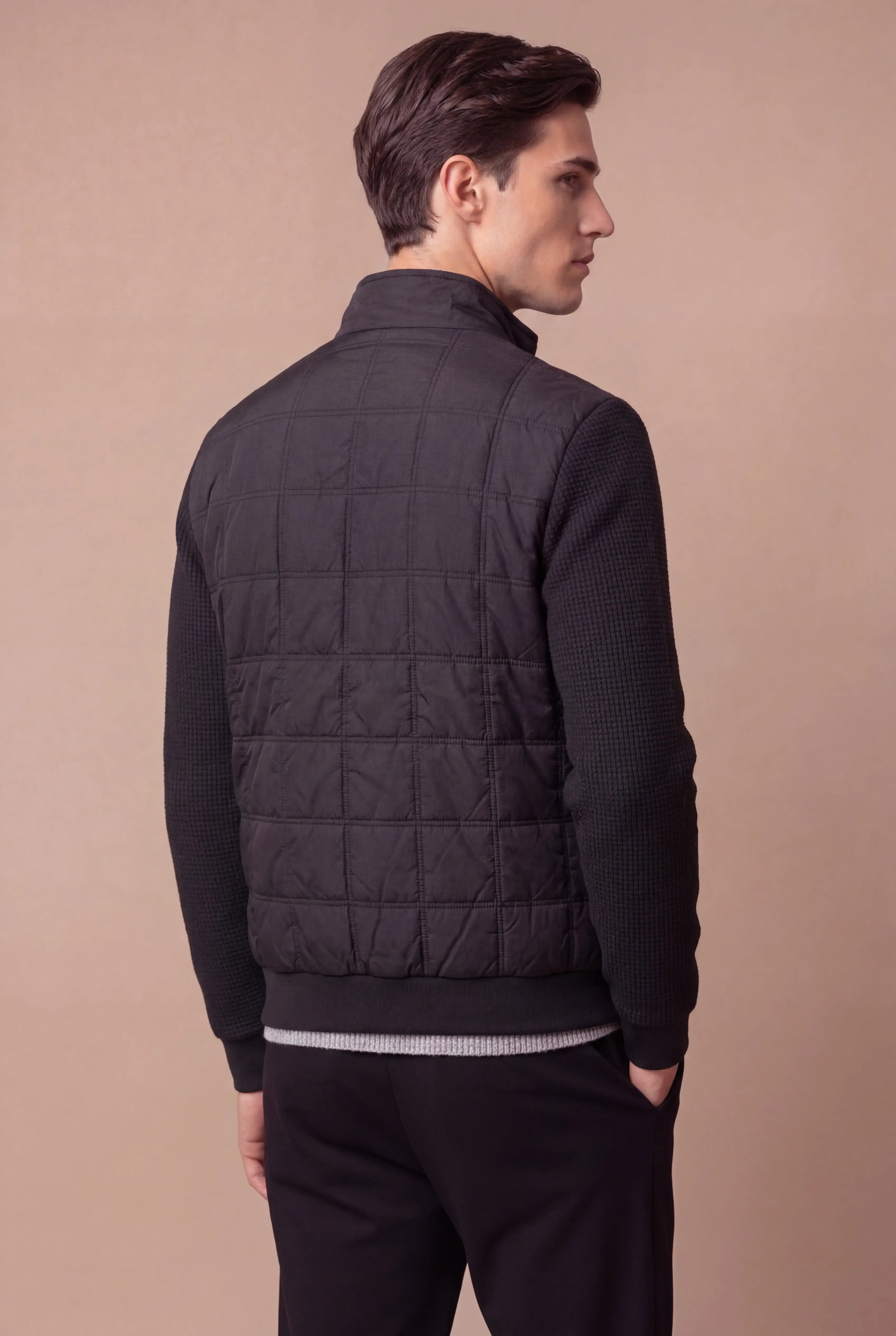 Grendaro Quilted Knit Jacket Black
