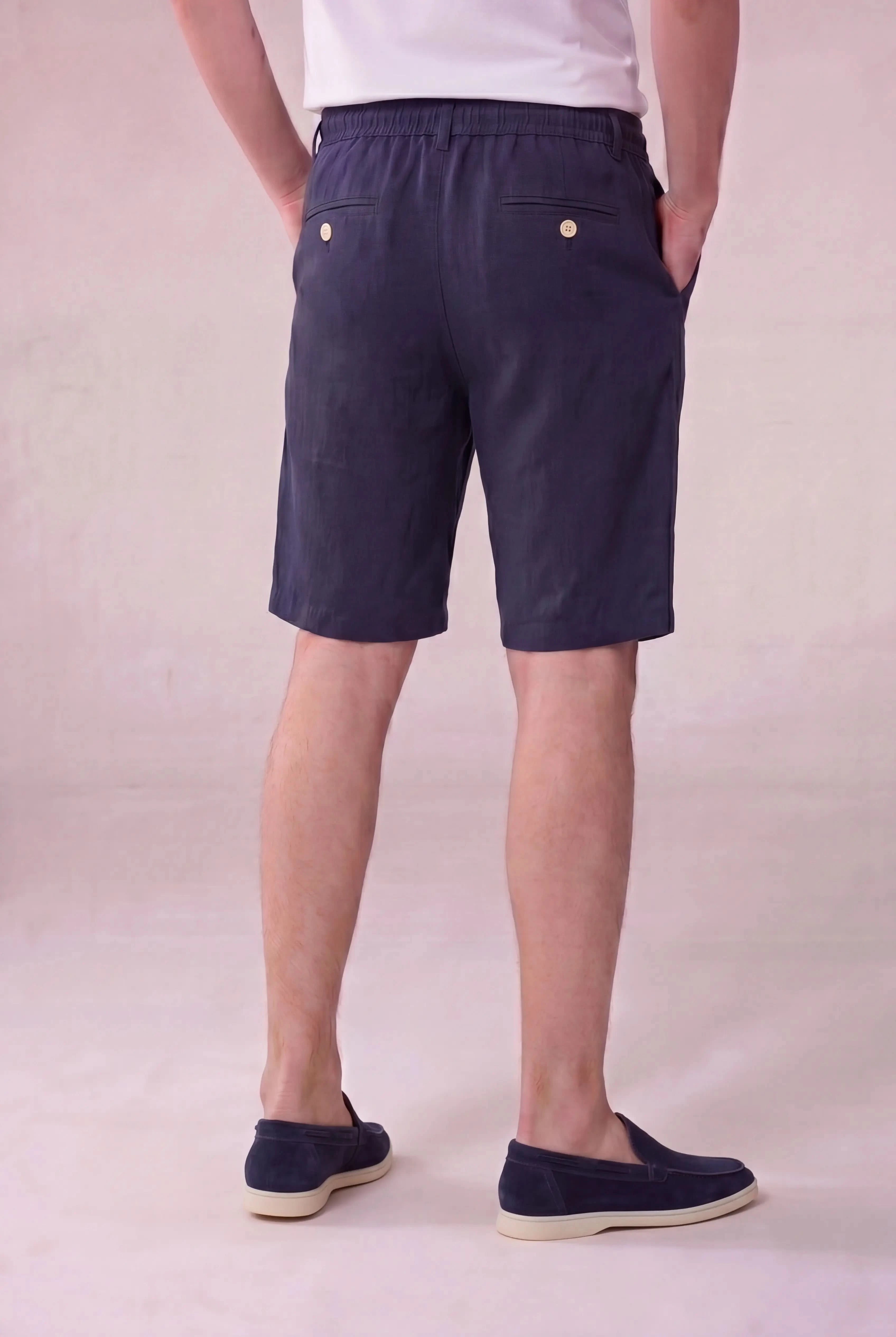 Rosvaro Linen Shorts Navy