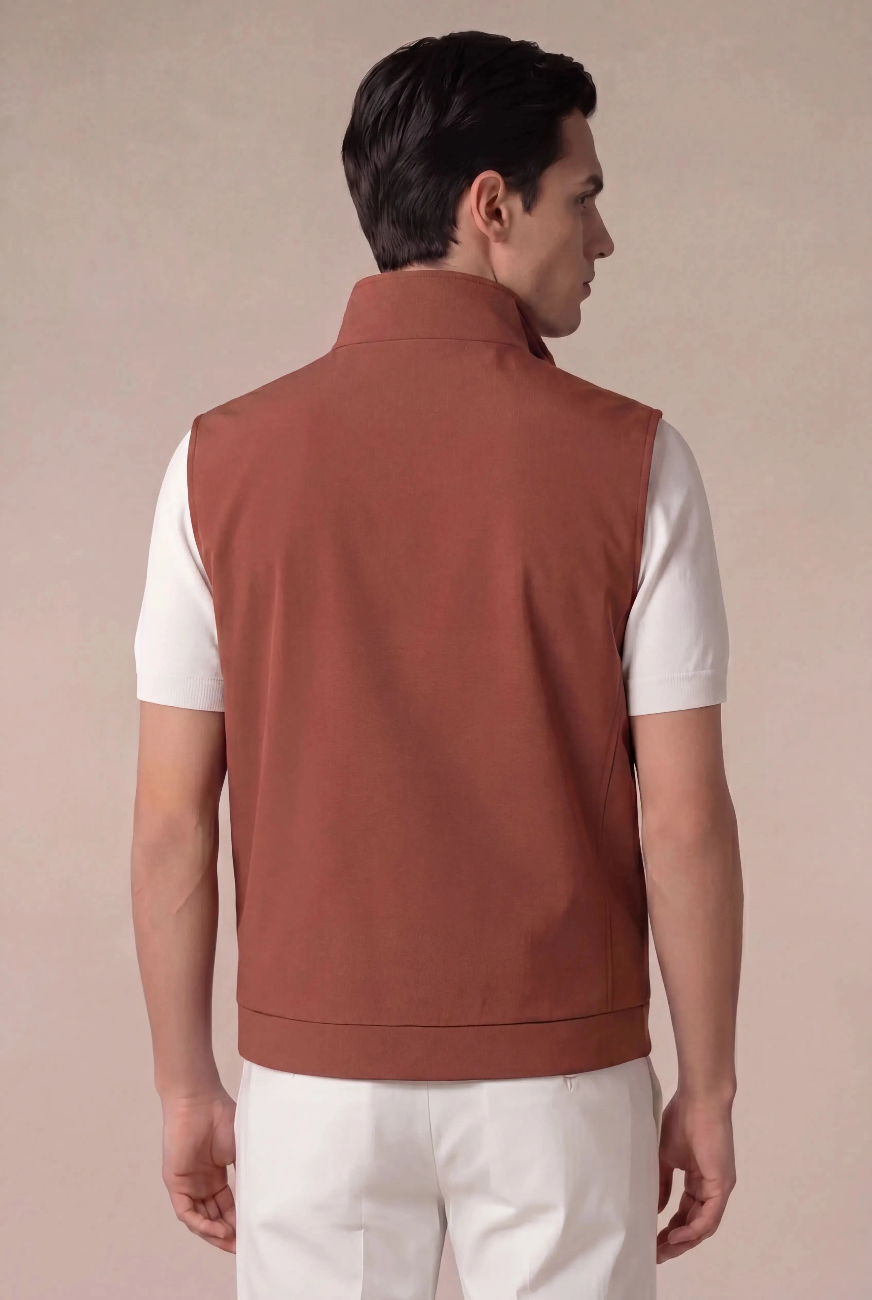 Brentino Zip Vest Terracotta