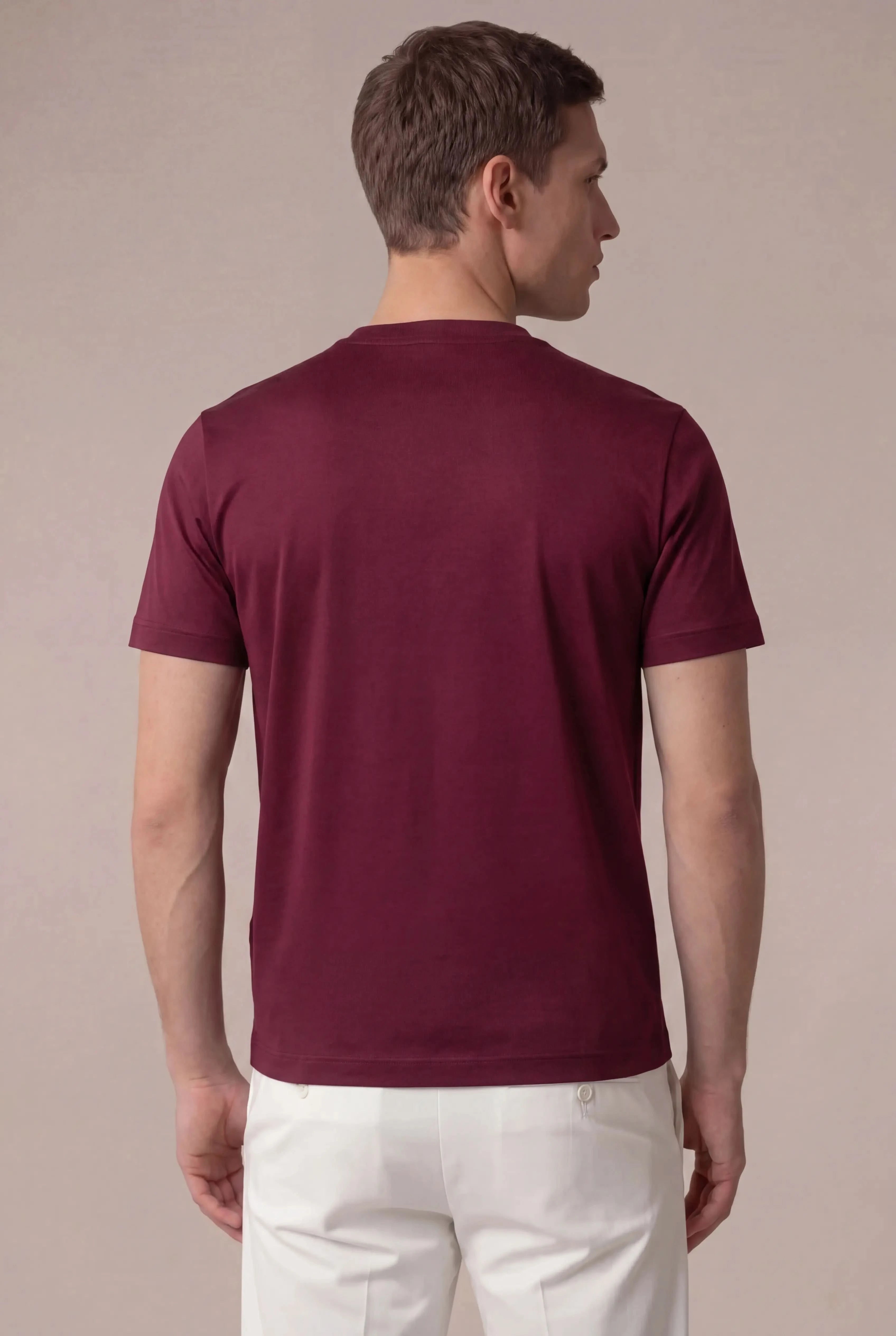 Delvino Cotton Tee Burgundy