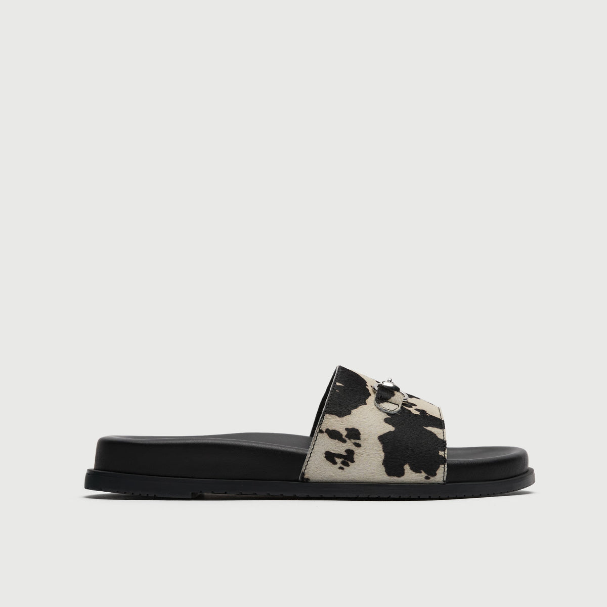 Cow Print Pony Hair Trim Sandal