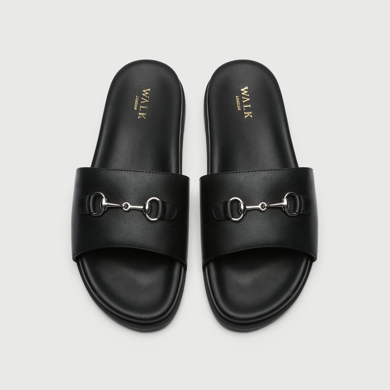 Black Leather Horse Bit Sandal