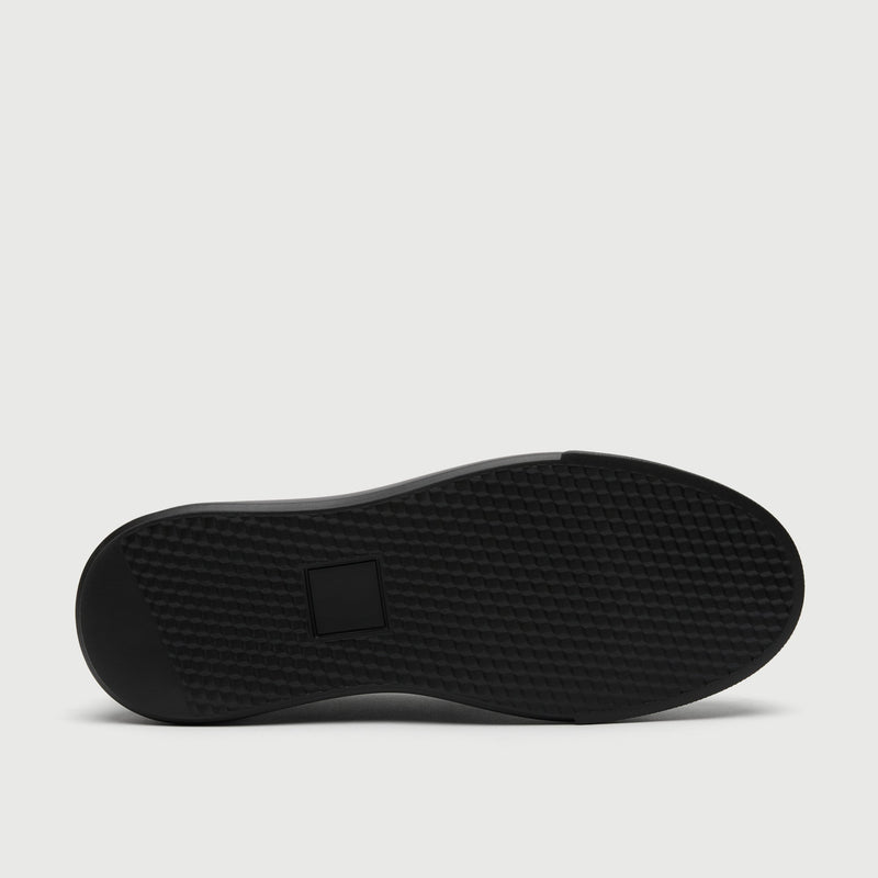 Black Leather Chunky Saddle Loafer