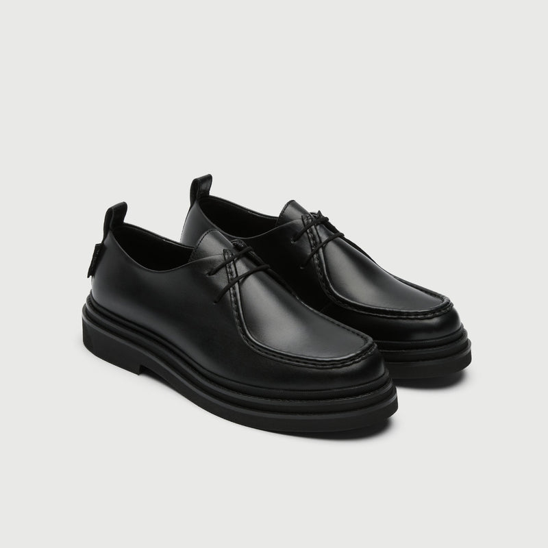 Black Leather Brooklyn Apron Shoe