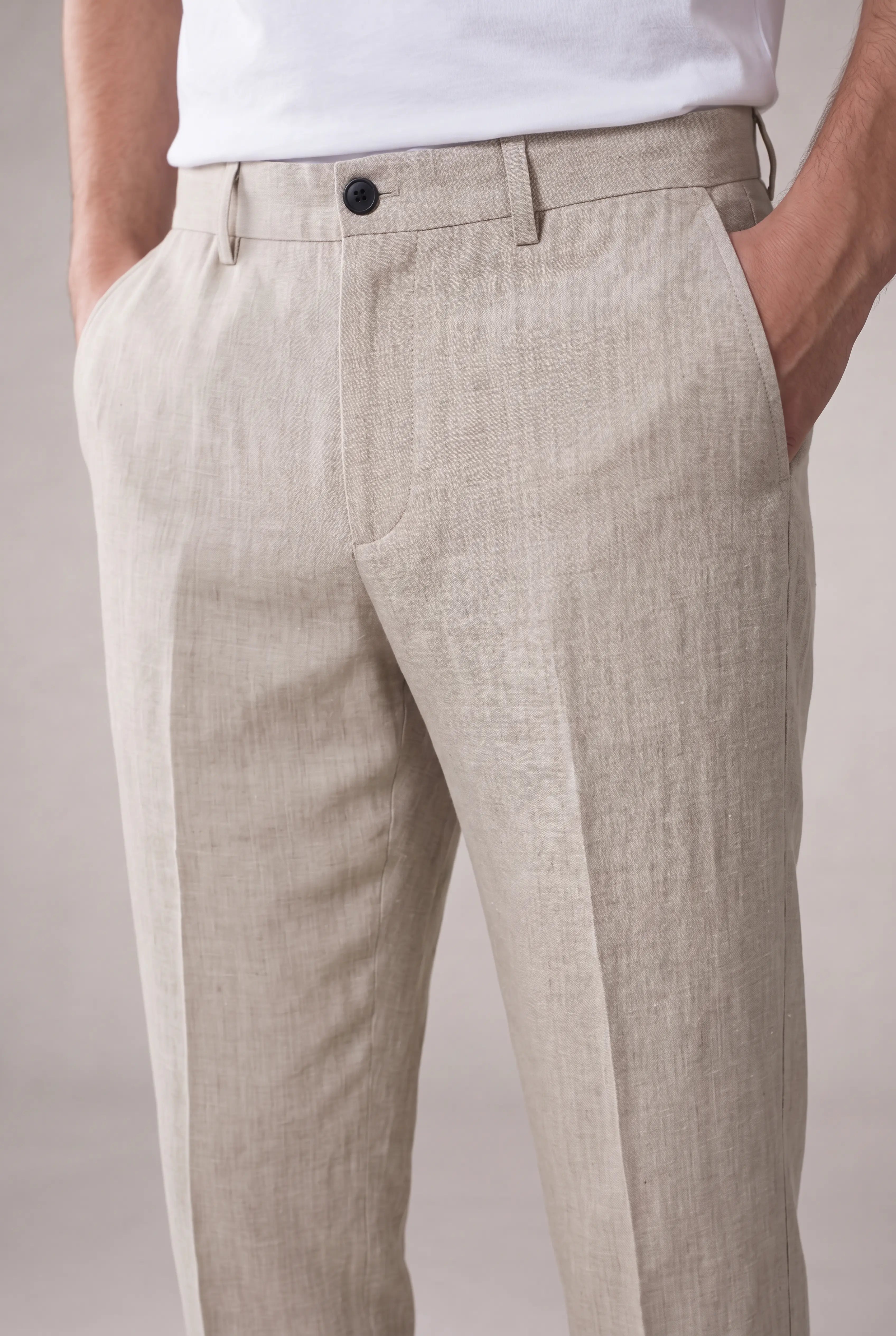 Veltino Linen Trousers Light Beige