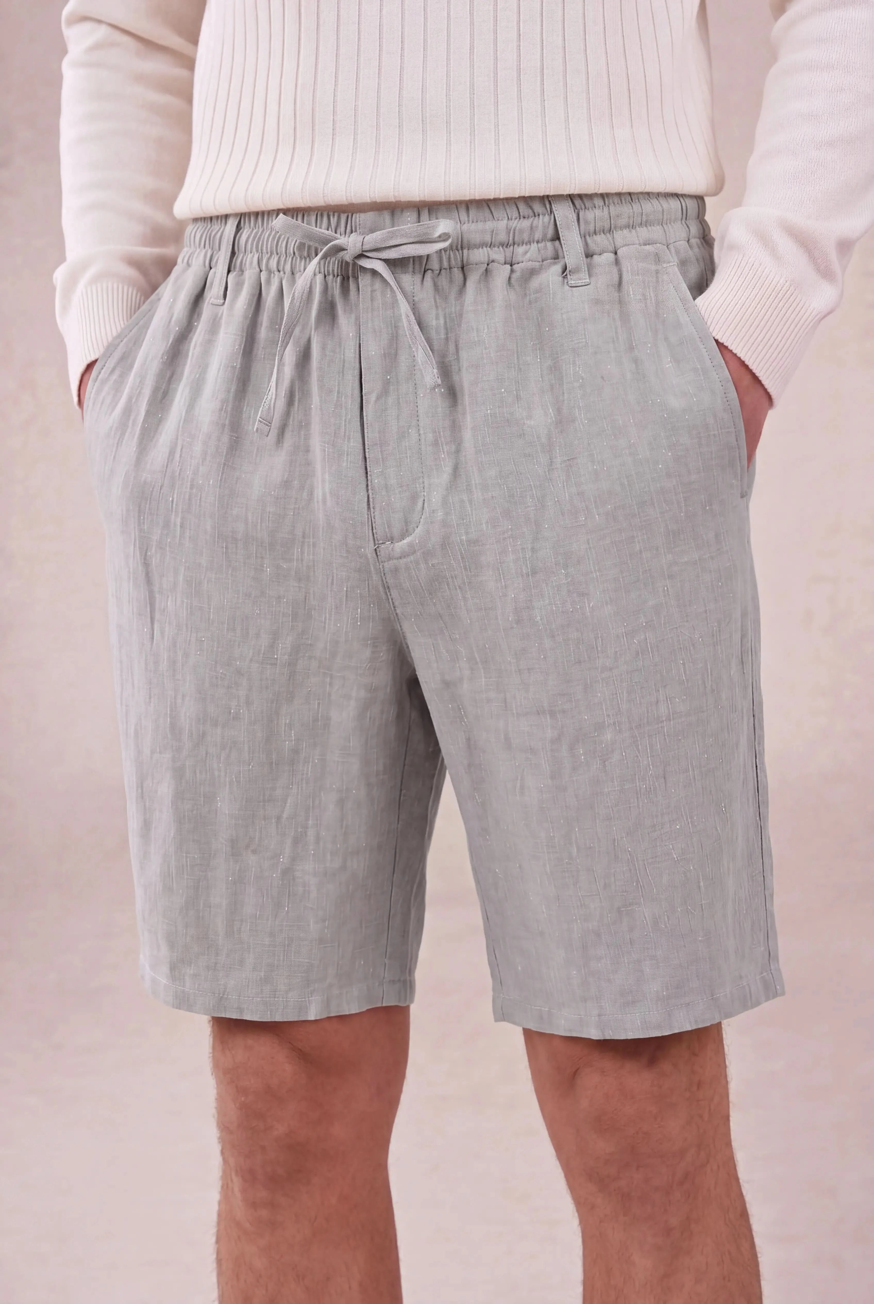 Calvaro Linen Shorts Gray
