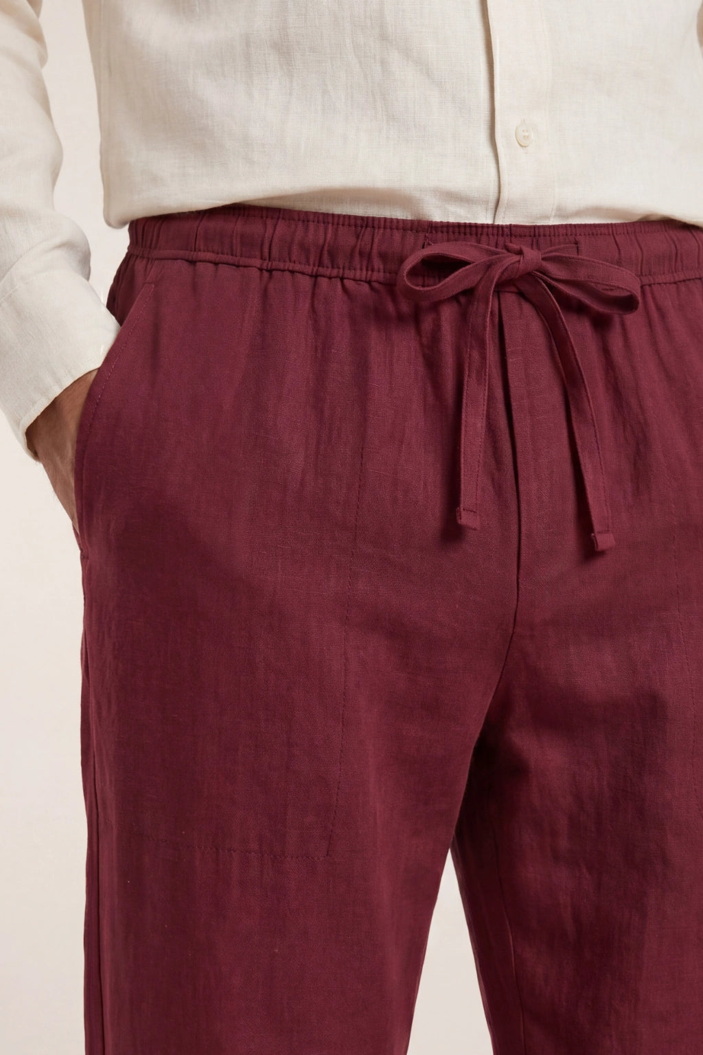 Belvaro Linen Trousers Red