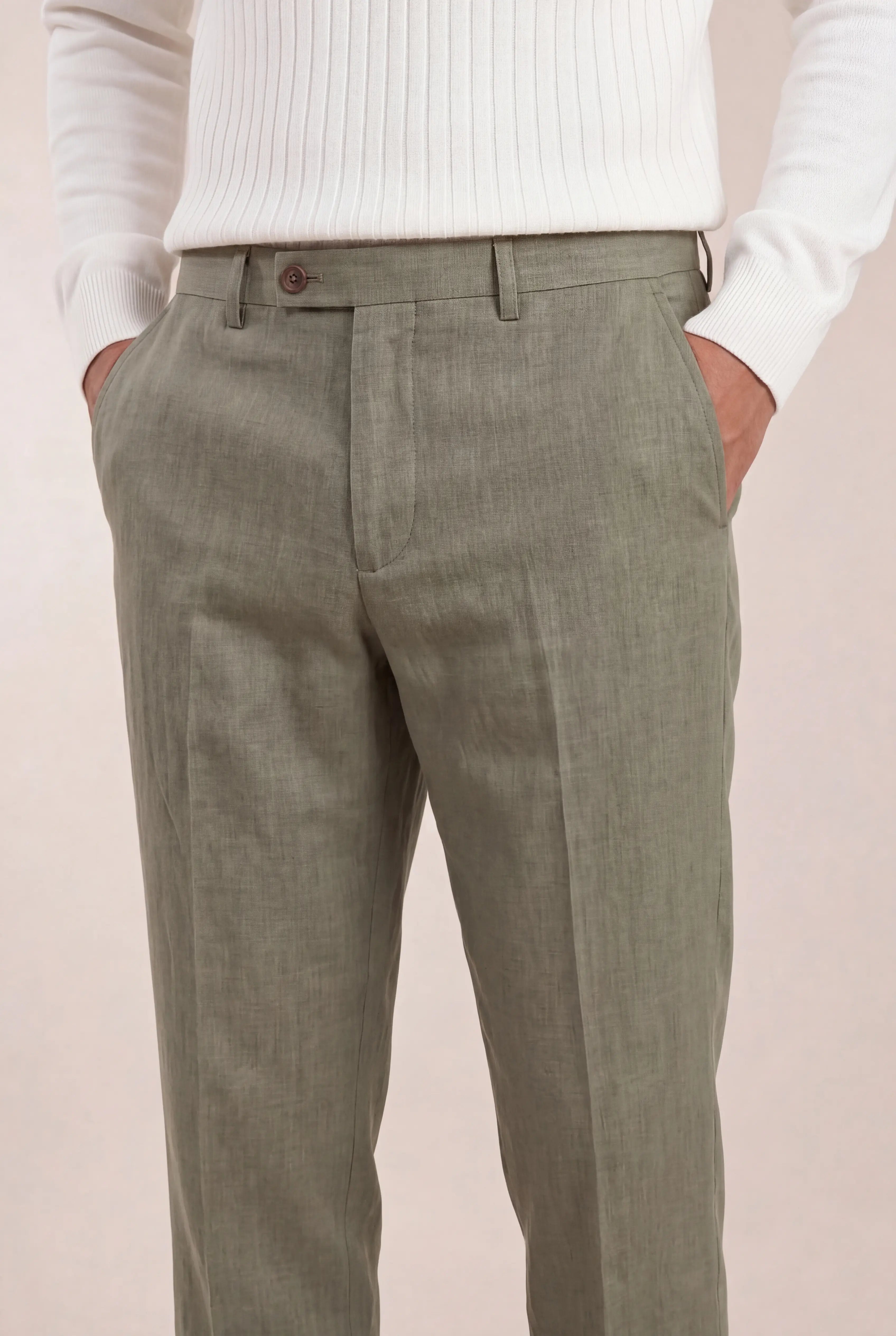 Brelvino Linen Trousers Sage
