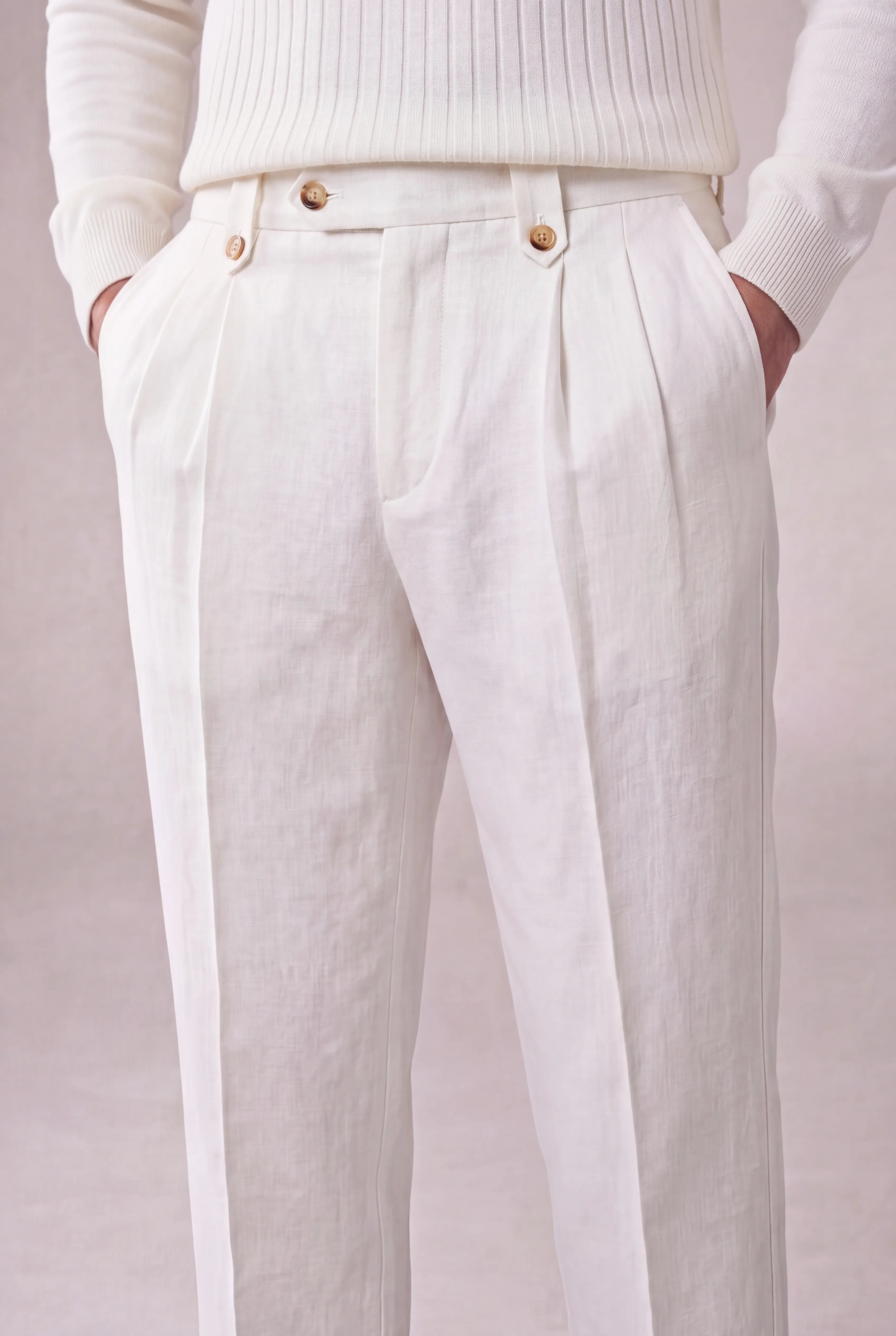Brescino Pleated Trousers White