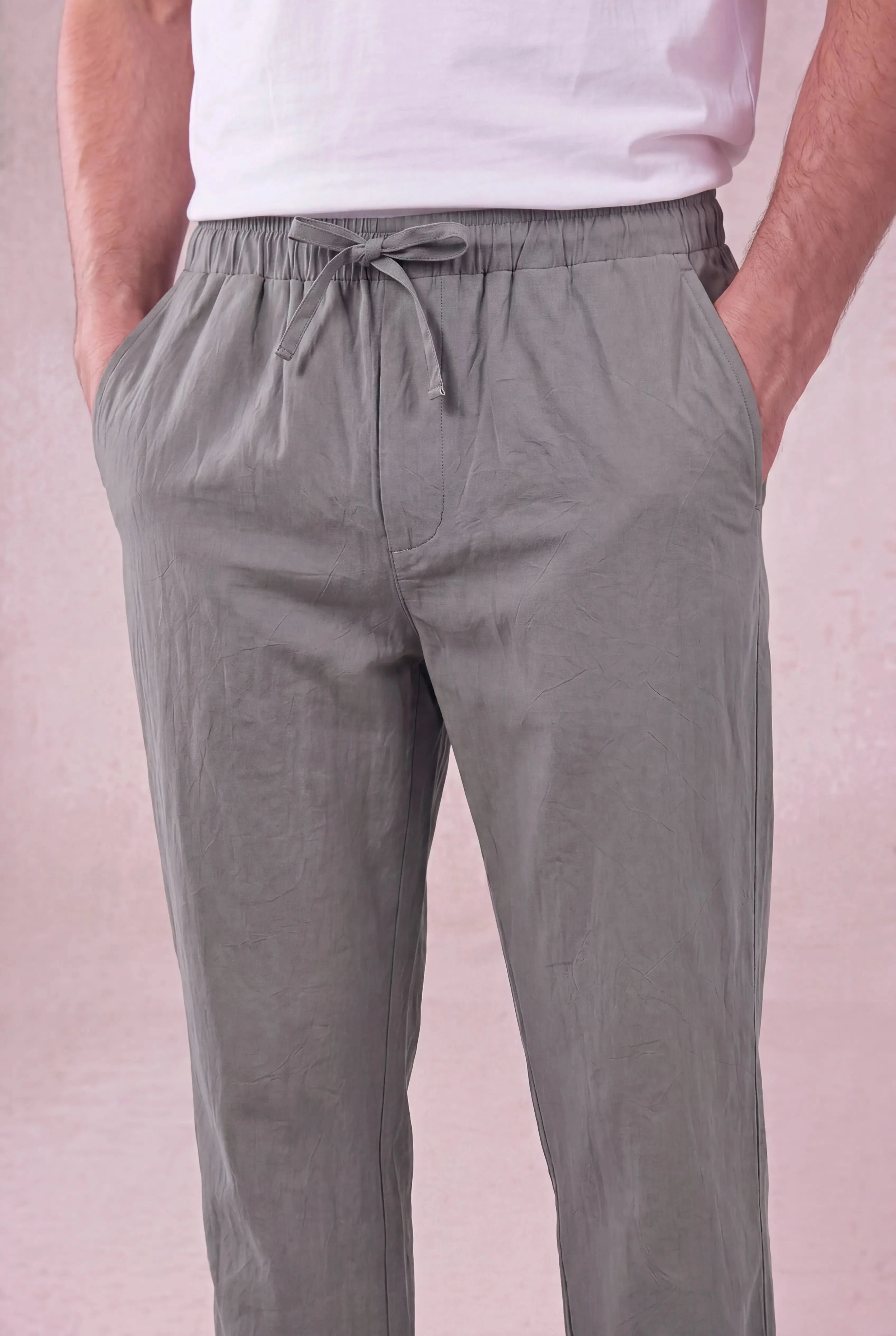Corvaro Linen Trousers Gray