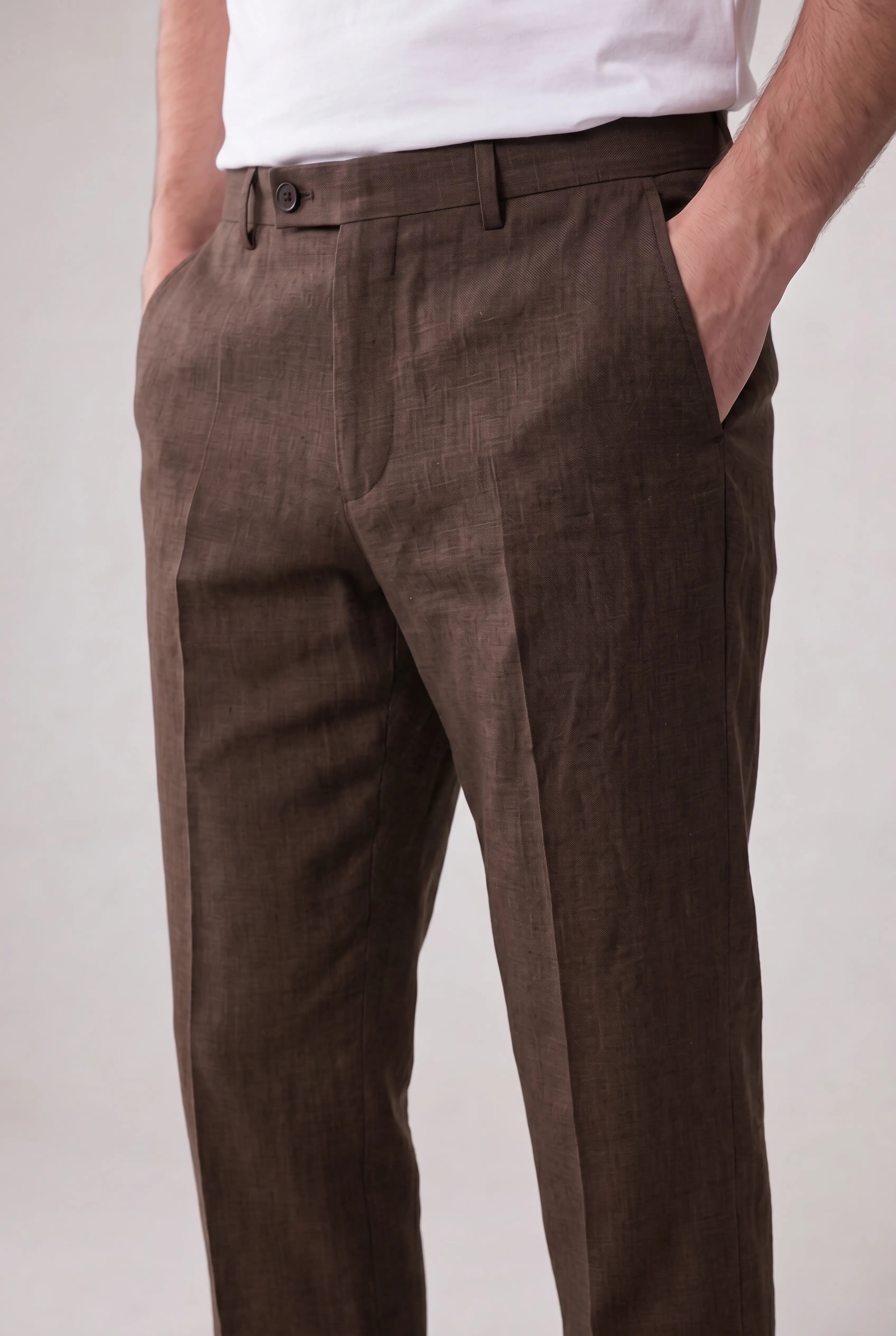 Brelvino Linen Trousers Brown
