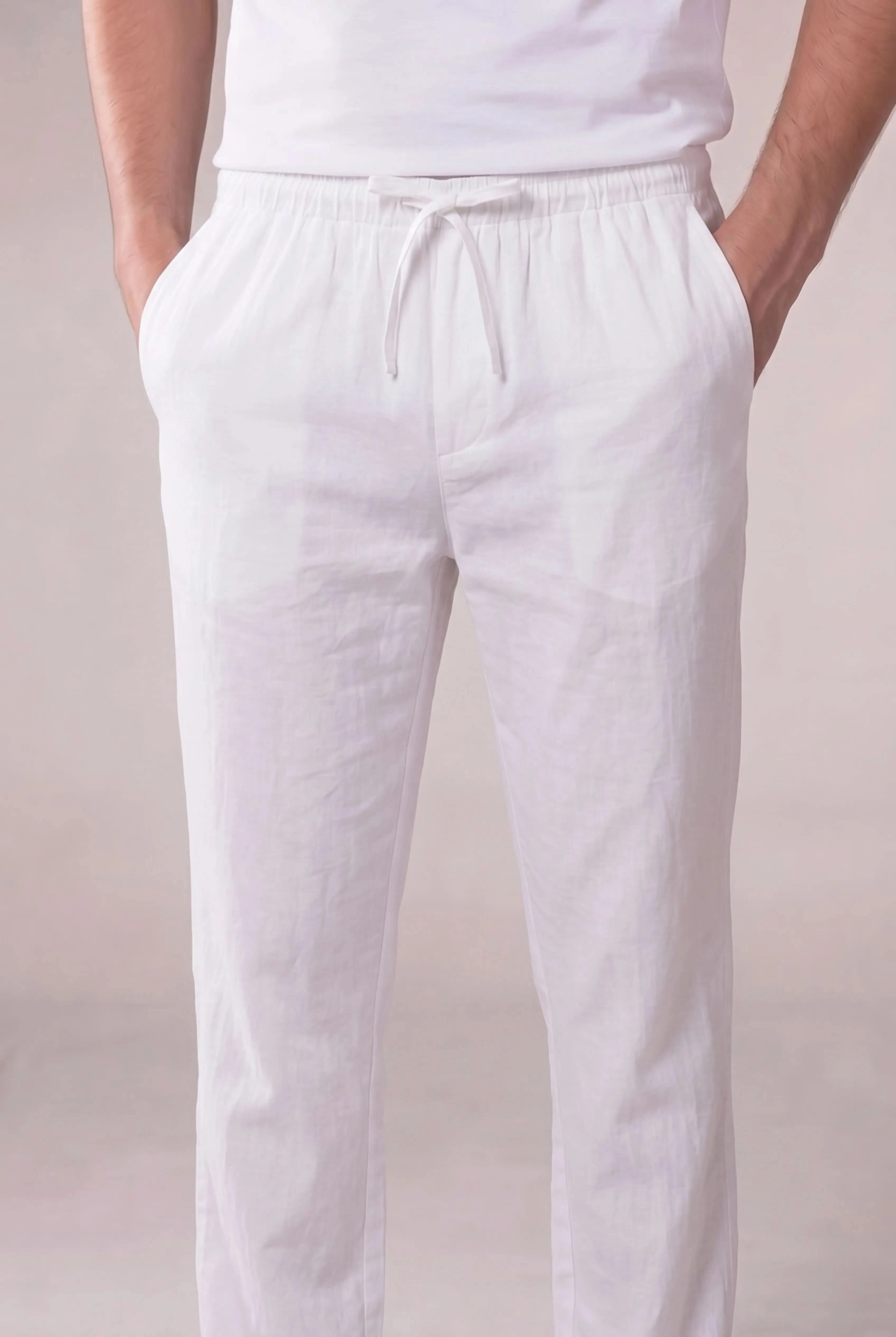 Corvaro Linen Trousers White