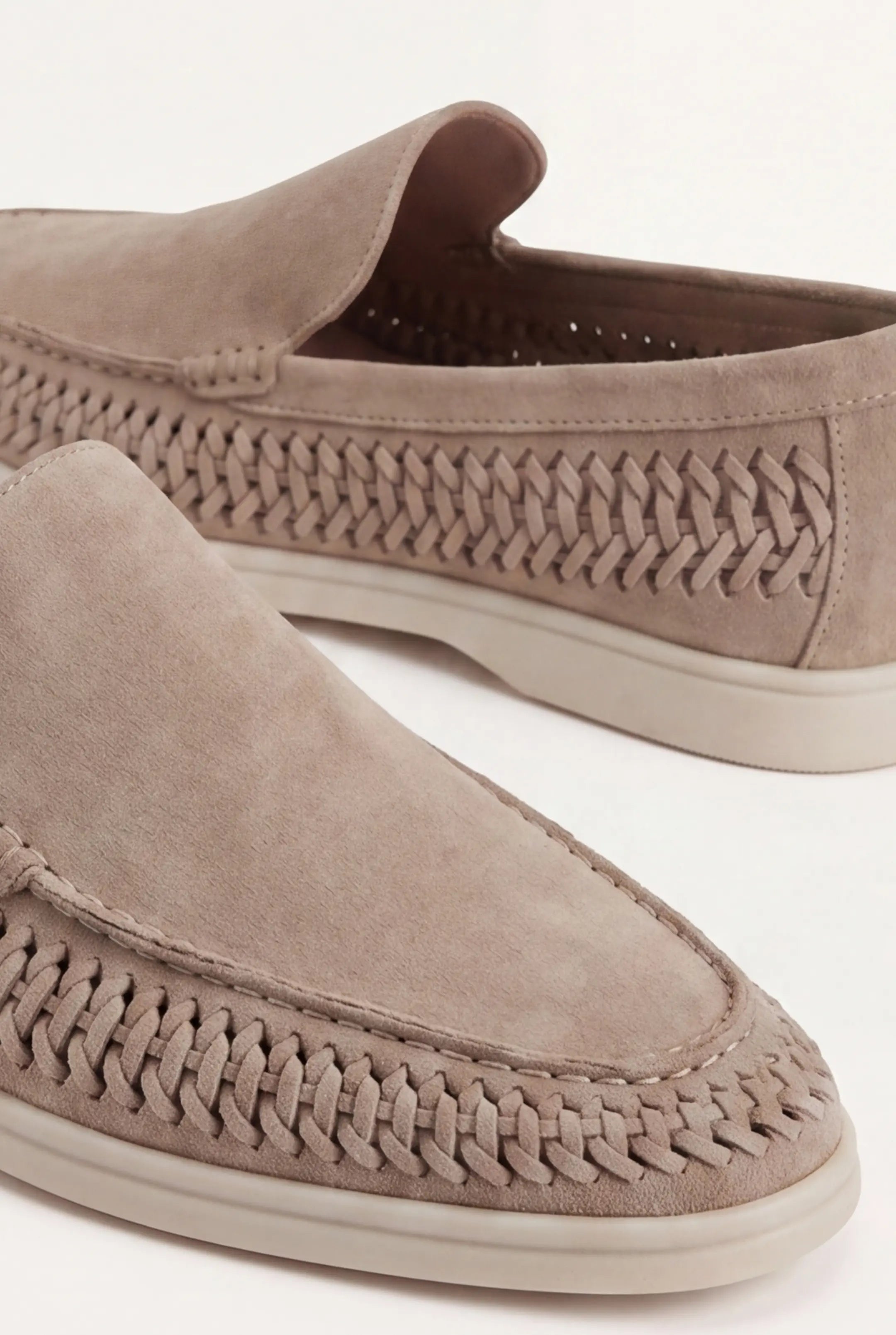 Nervino Suède Woven Loafer Taupe