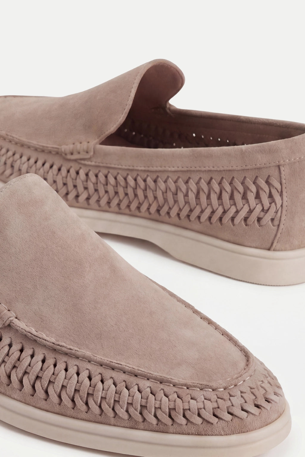 Nervino Suède Woven Loafer Taupe