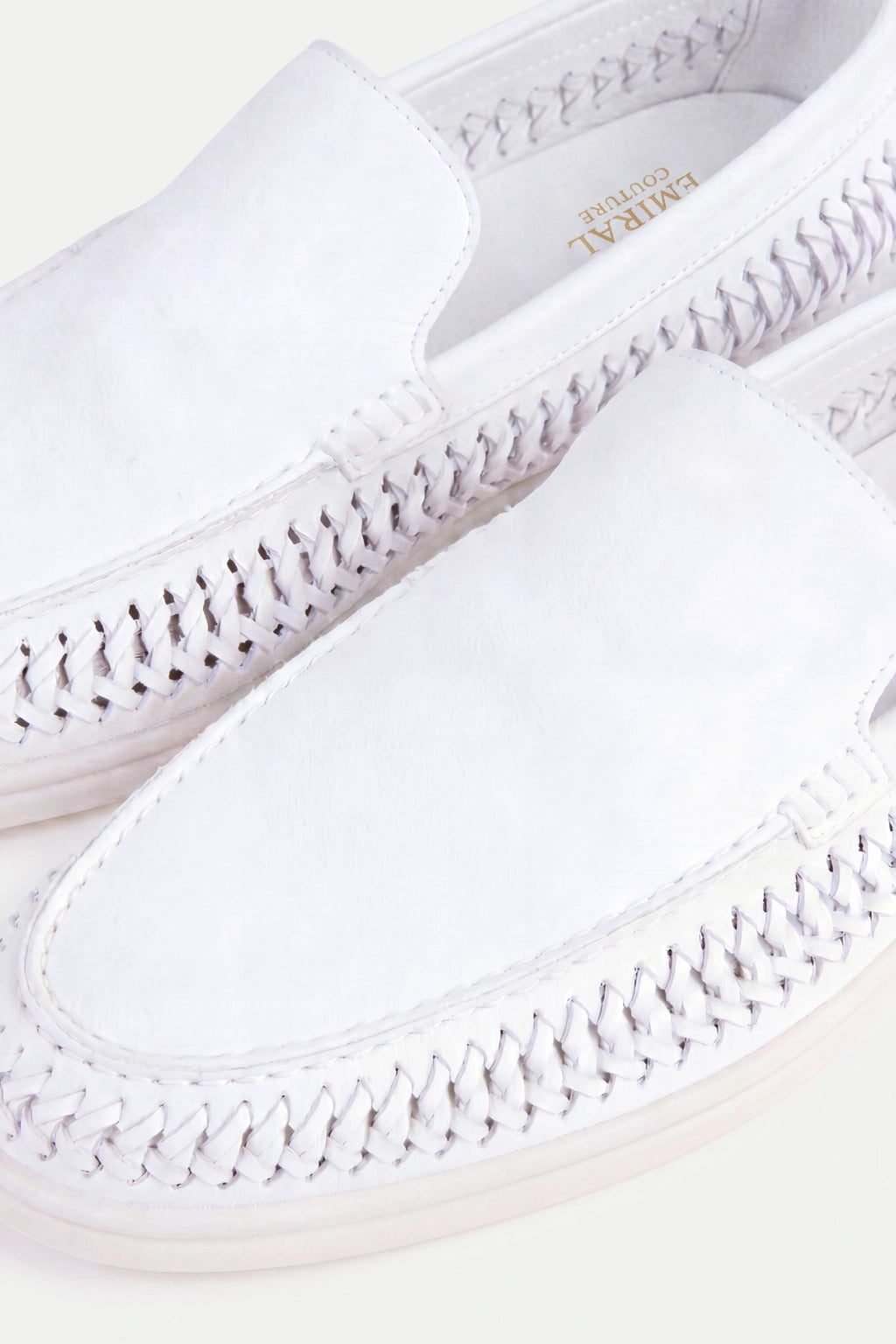 Nervino Suède Woven Loafer White