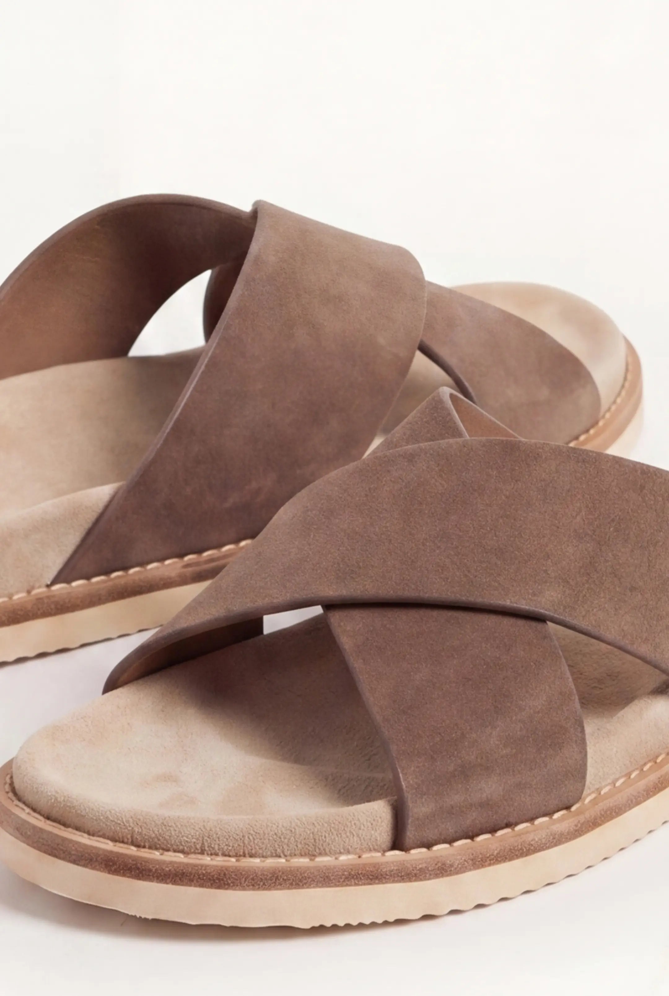 Brescaro Suède Cross Slide Mocha