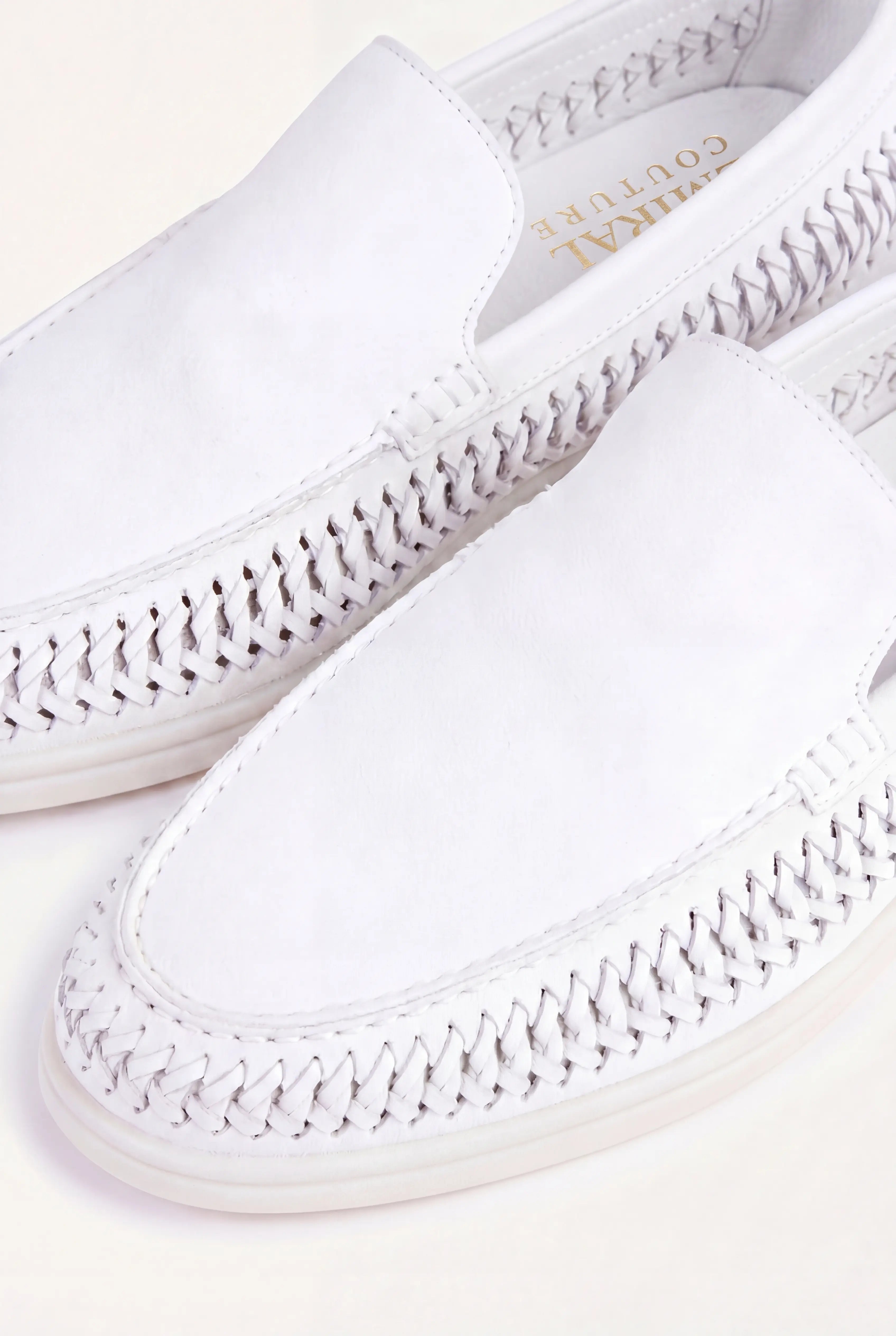 Nervino Suède Woven Loafer White