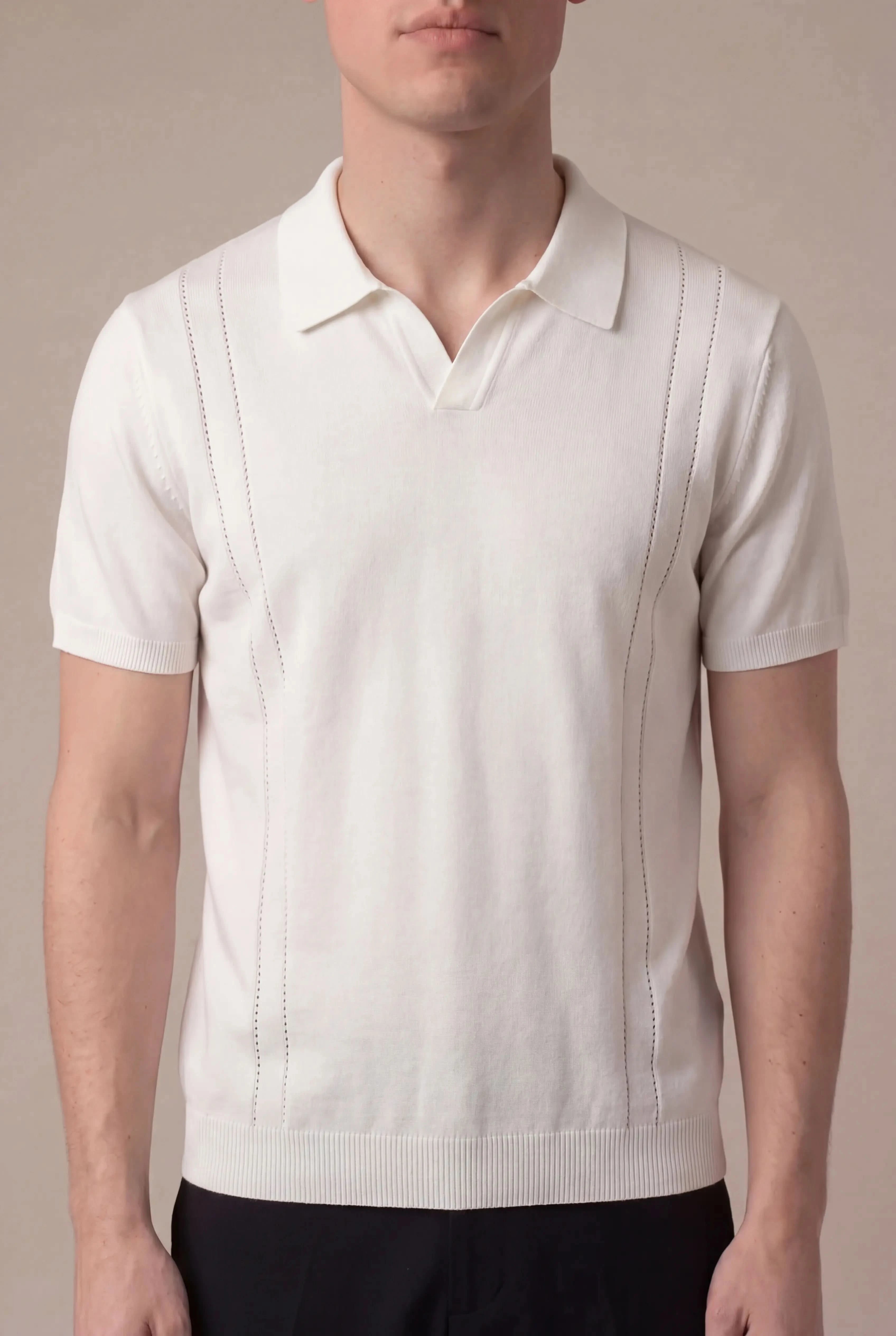 Falcino Knit Polo White