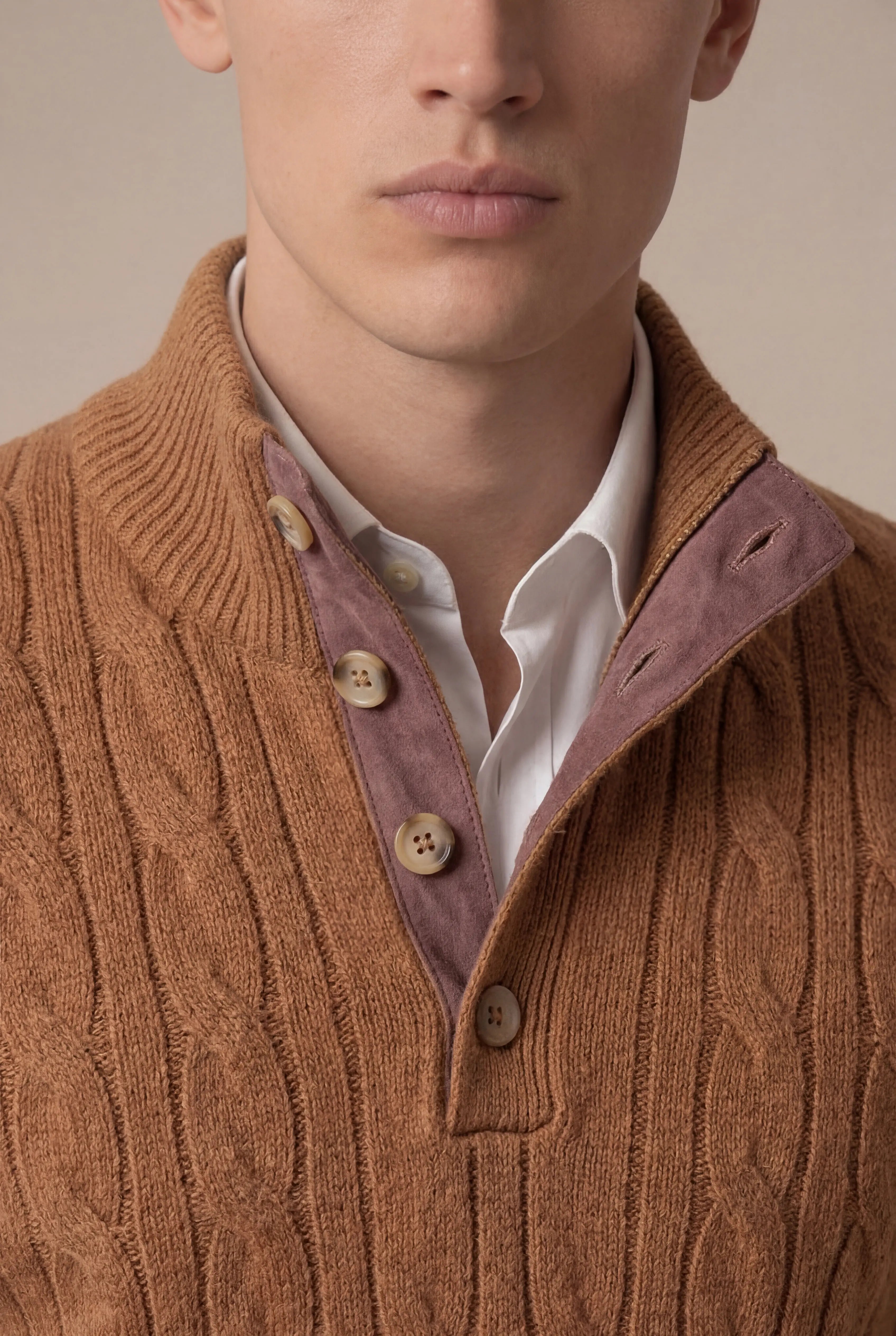 Corvino Cable Knit Sweater Brown