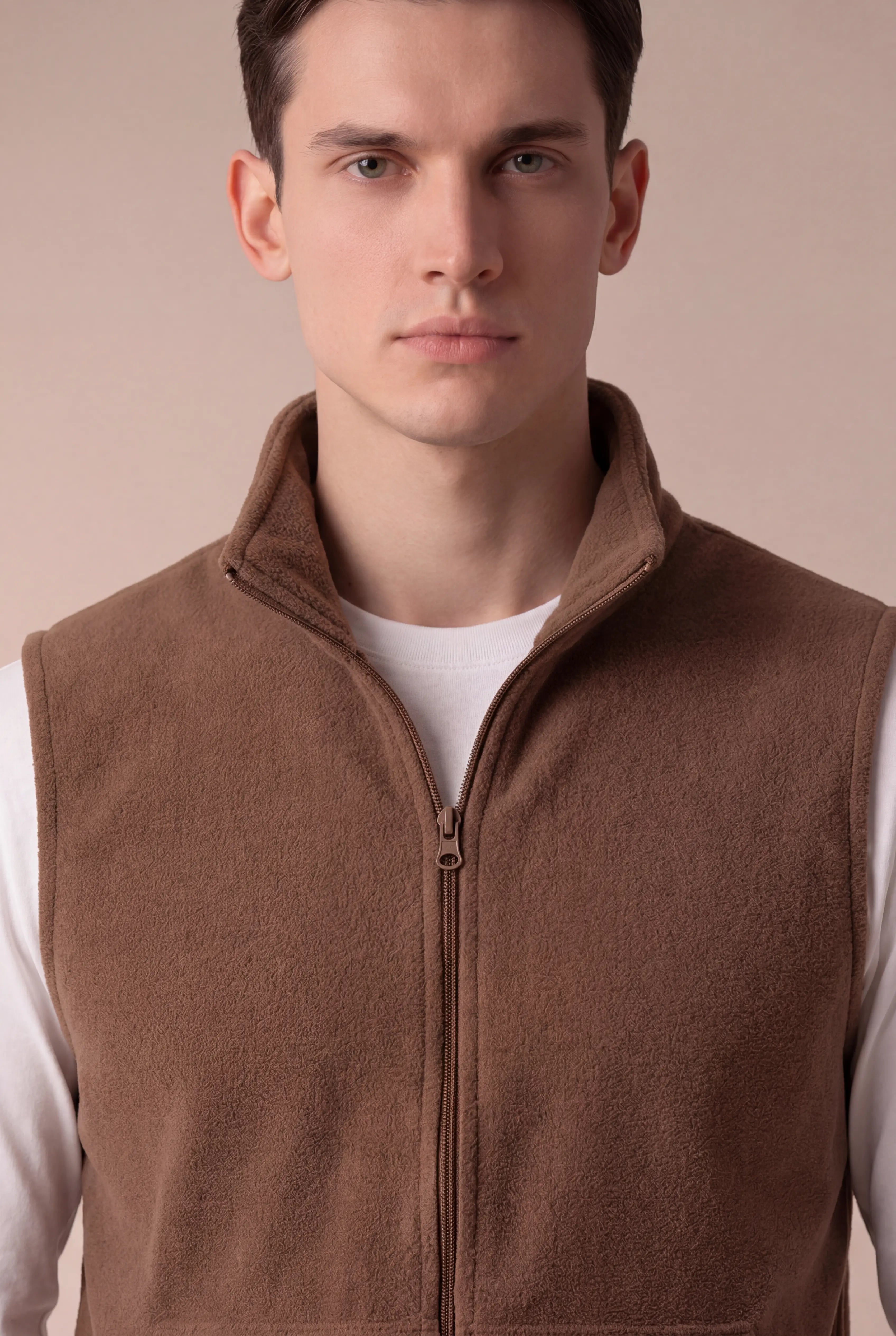 Corvaro Fleece Vest Brown