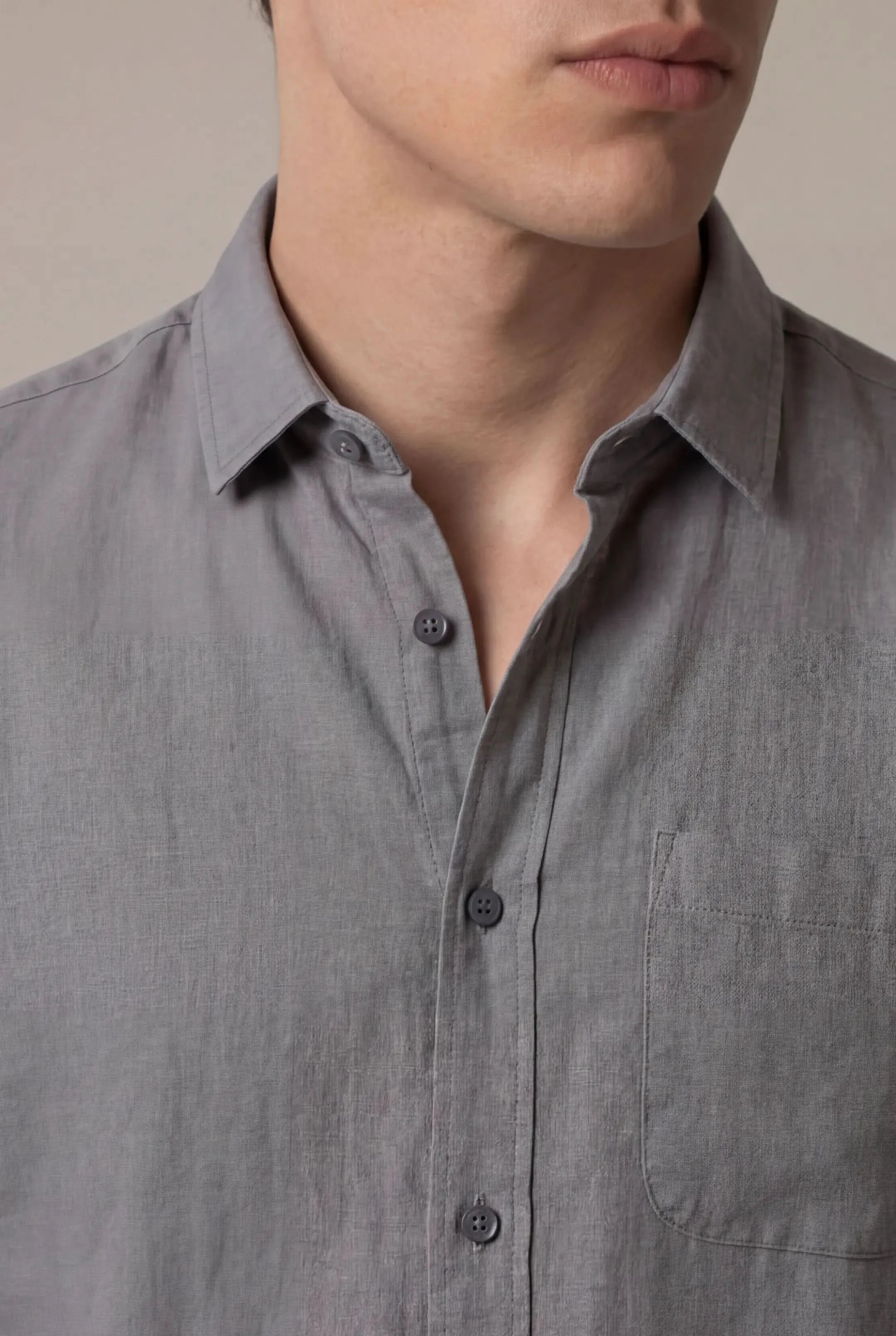 Parvino Linen Shirt Grey