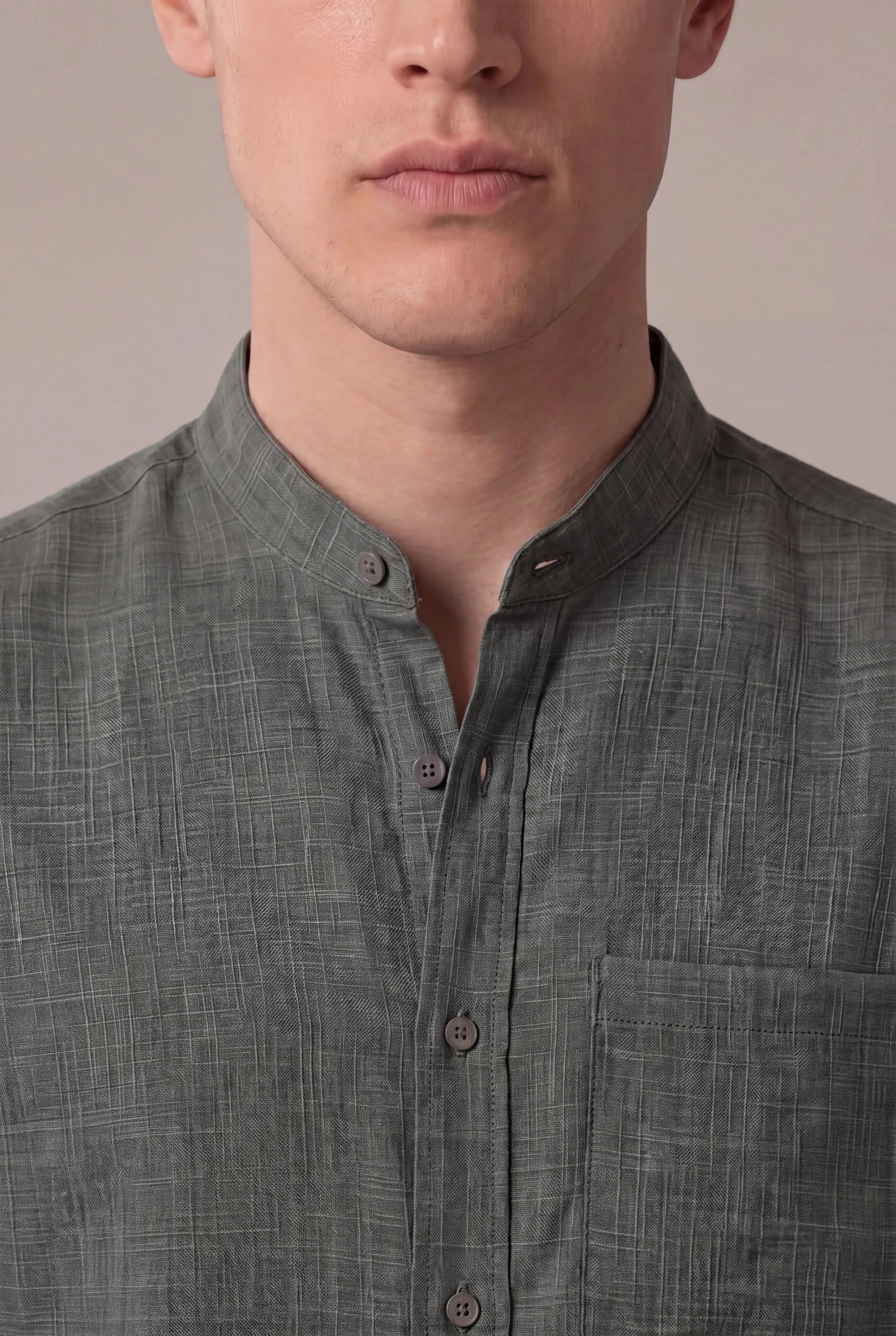 Brentelo Mandarin Shirt Gray